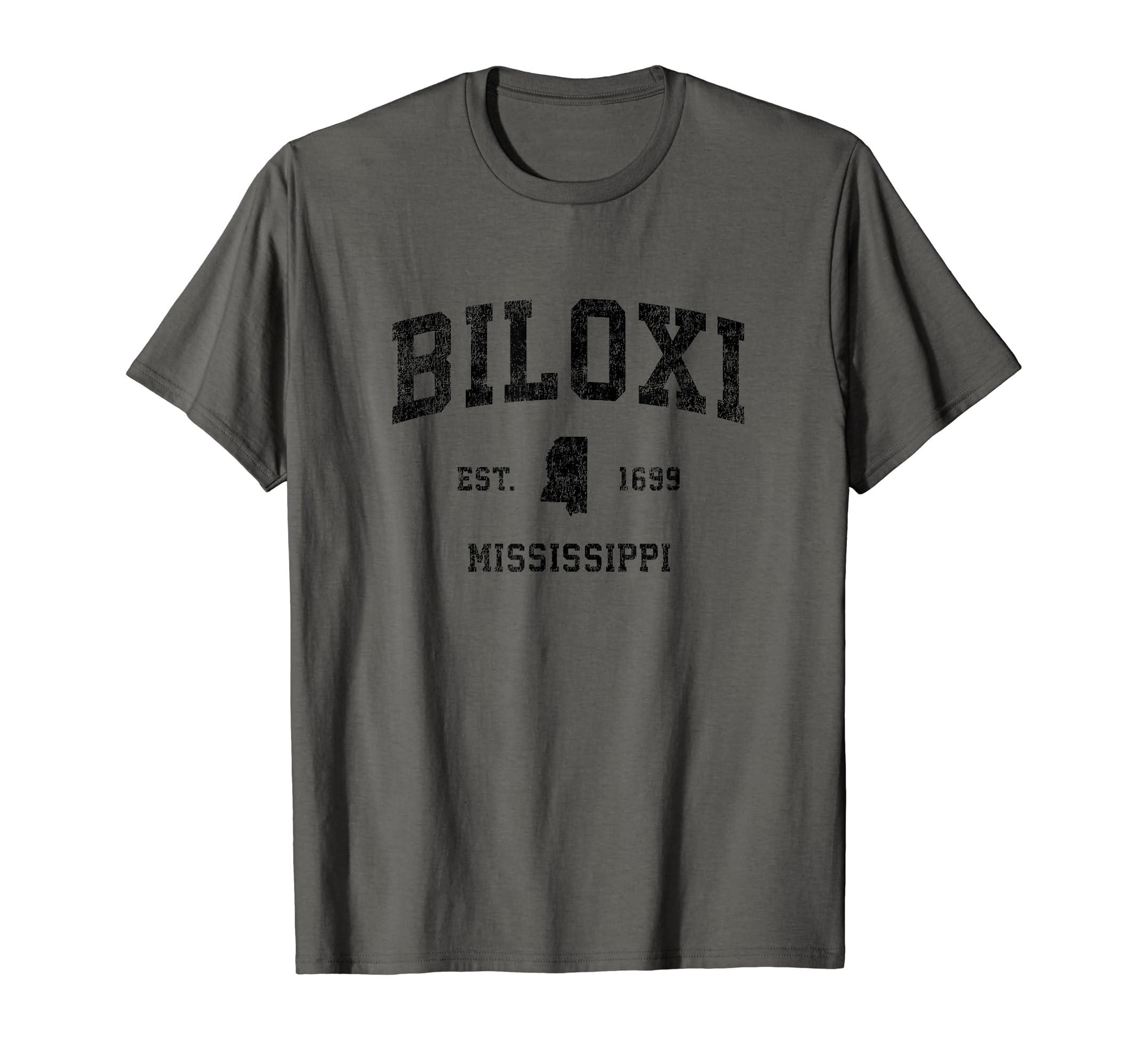 Biloxi Mississippi MS Vintage Sports Design Black Print T-Shirt