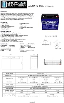 Amazon.com: Mighty Max Battery 12V 18AH GEL Replacement Battery