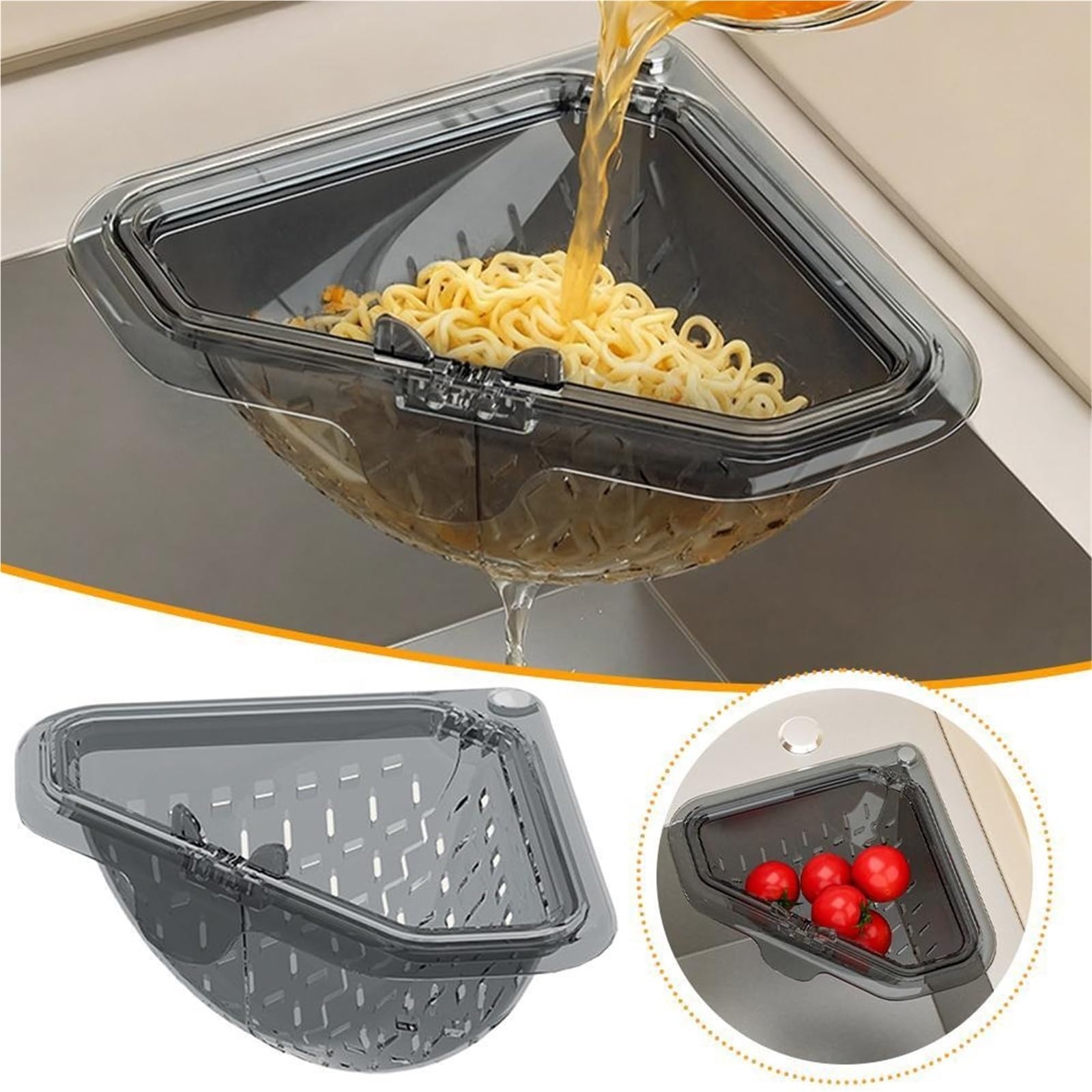 Cestino triangolare lavello da 2 pezzi Per Cucina E Bagno