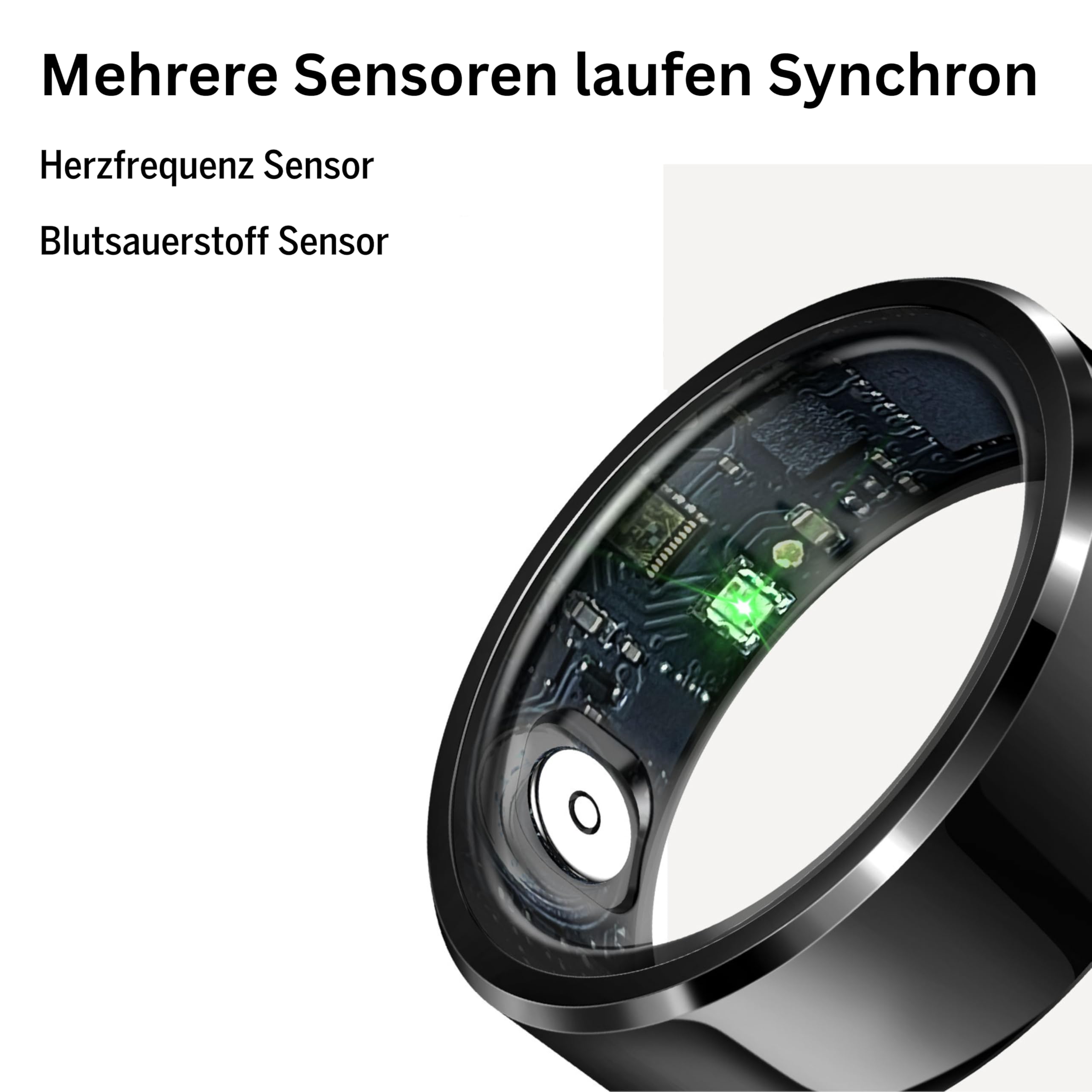 Beafon, felixx, Smart Ring, SR6, Silber, Größe 9, (59,5mm), Fitness Tracking, Herzfrequenz, Blutdrucküberwachung, Schrittzähler, IP68, Bluettooth, Edelstahl,inkl. Ladebox, Akkulaufzeit bis 7 Tage