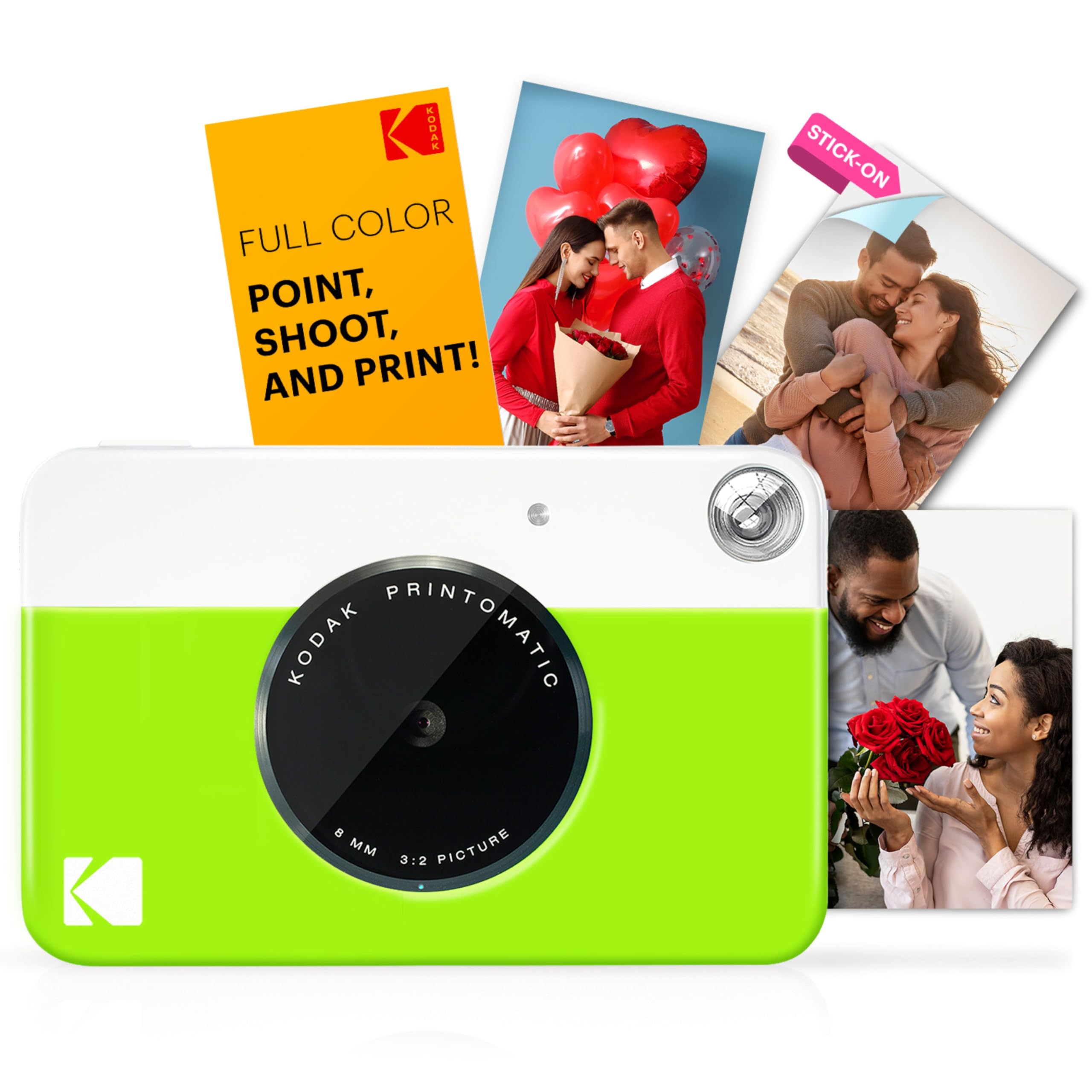 Printomatic Digital Instant Print Camera - Full Color Prints On ZINK 2x3" Sticky-Backed Photo Paper (Green) Print Memories Instantly