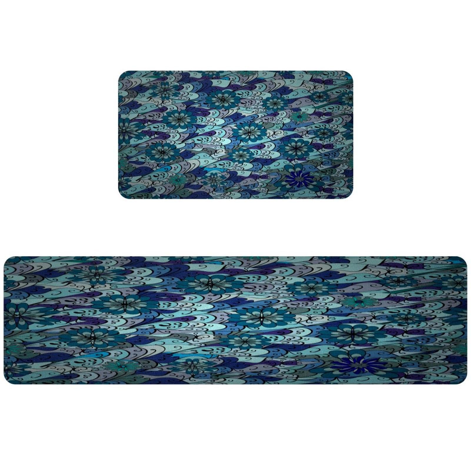Alfombrillas de cocina VAPOKF con textura de ilustración lavables