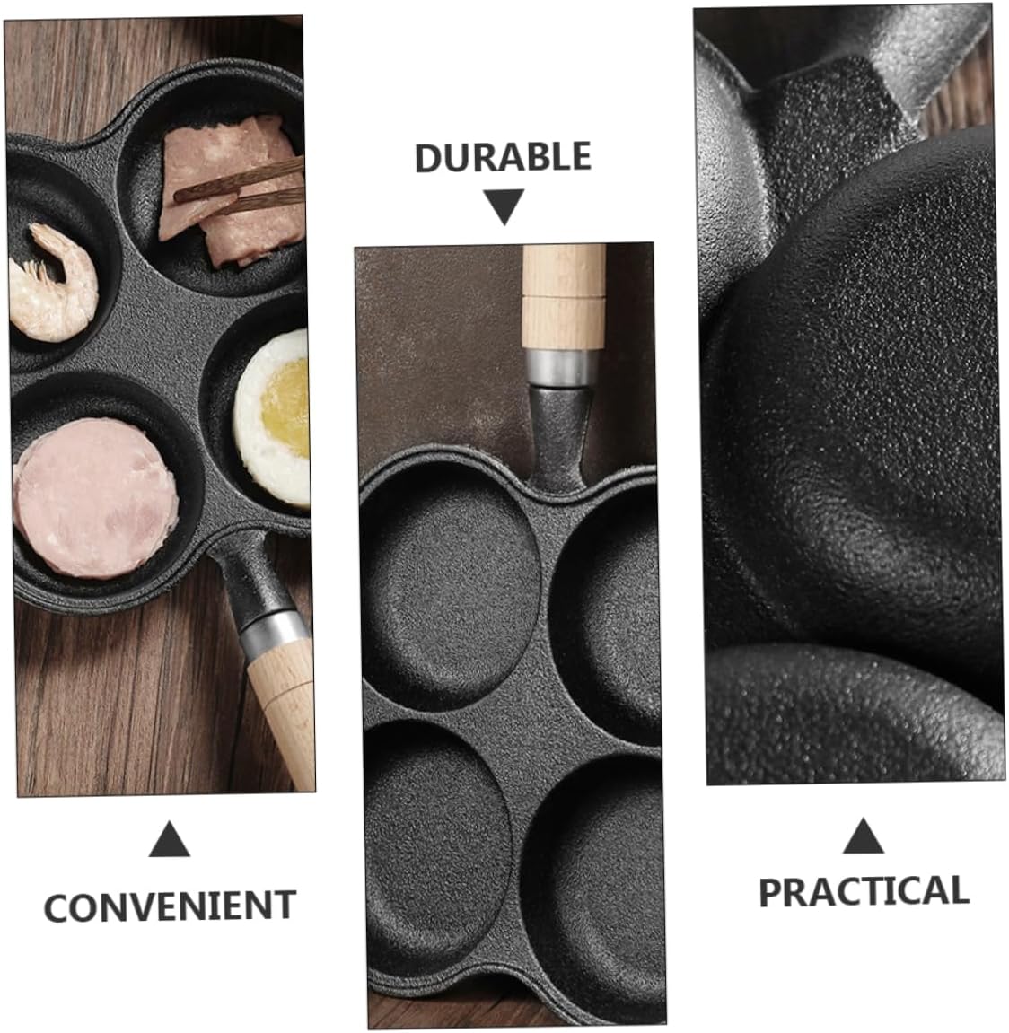 Zerodeko Kitchen Egg Frying Pan Non Stick Pan for Eggs Easy to Use Cast Iron Mold