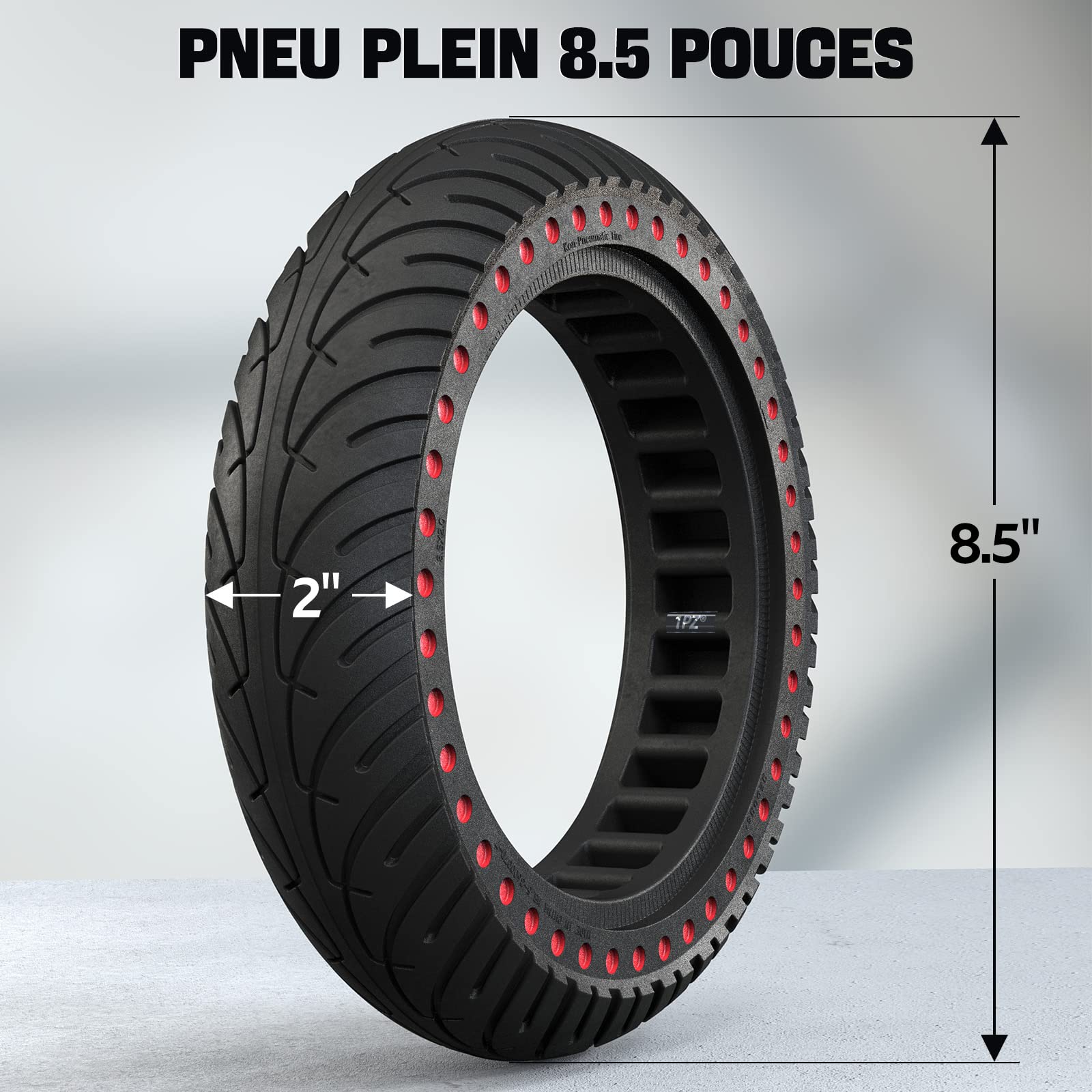 1PZ FM8-P1R 1 pełna opona 8,5 cala, zamienna opona do skutera Xiaomi Mijia, M365, Gotrax, GXL, XR, V2 do 8 1/2 cala, solidne koło do hulajnogi elektrycznej z 1 podnośnikiem do opon