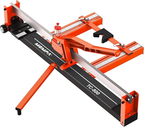 32 Inch Manual Tile Cutter with Dust-Sealed Roller | Tungsten Wheel, 0°/45° Cuts, 15x45 mm Rail, Auto-Return Handle, Oil Bottle, Support Arms, Cuts 5-16 mm Thickness