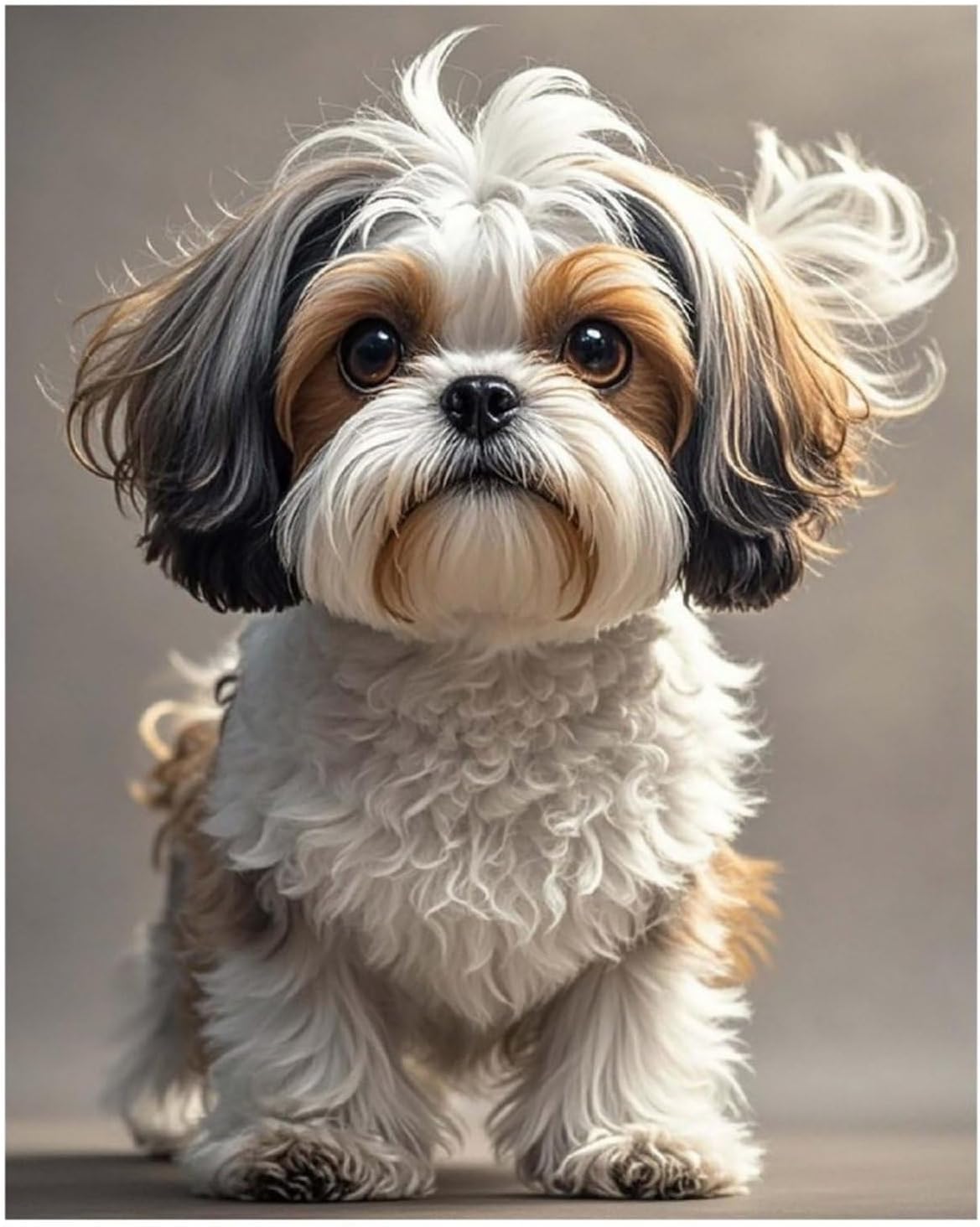 Shih Tzu Dog Diamond Art Painting Kits 16"x20" for Adults Full Drill Gem Art Painting Kit Round Full Drill Diamond Dots Paintings Picture DIY Diamond Painting for Home