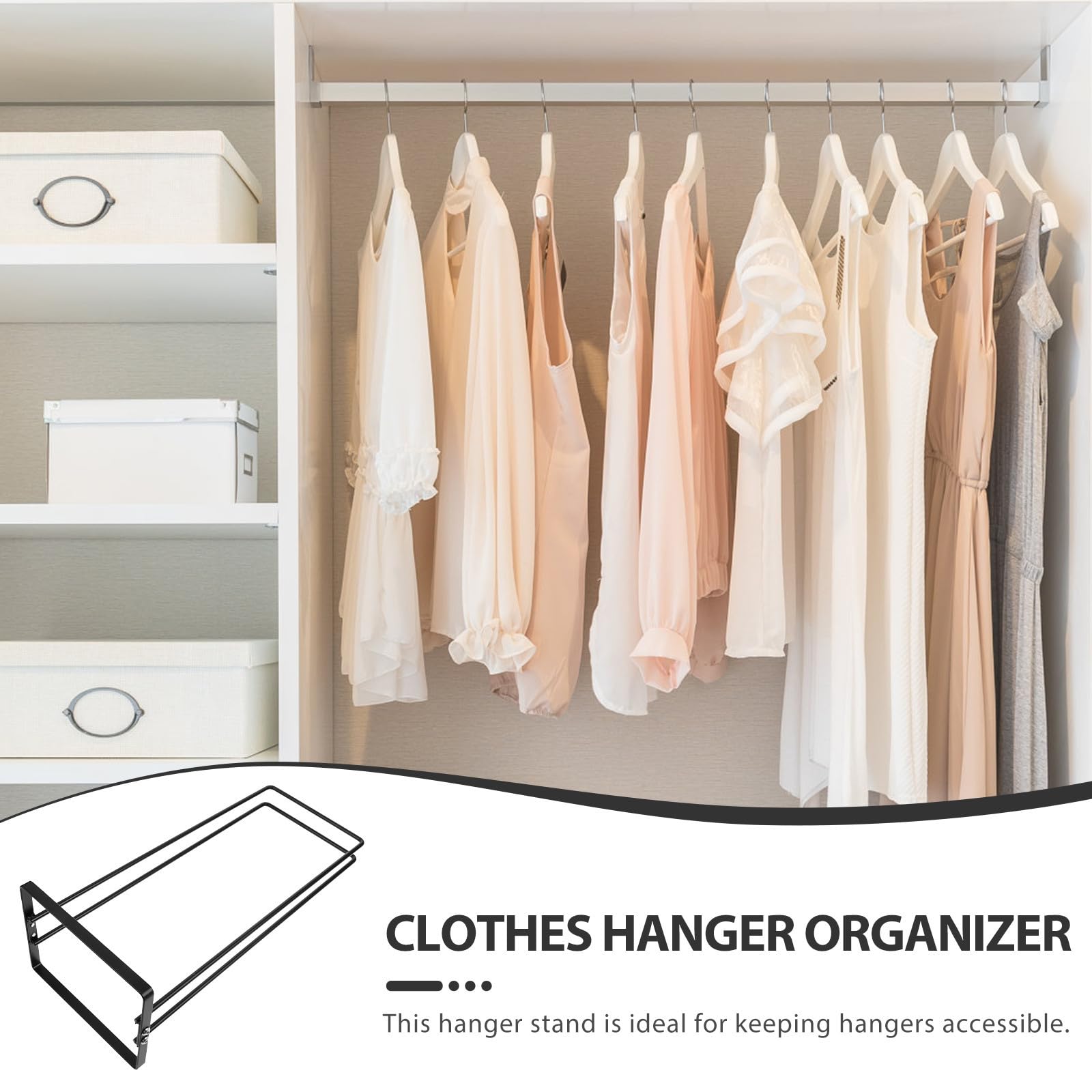 DOITOOL - Perchero de almacenamiento de hierro, 40 cm, soporte extraíble compacto para organizar perchas, para armarios y tiendas de ropa