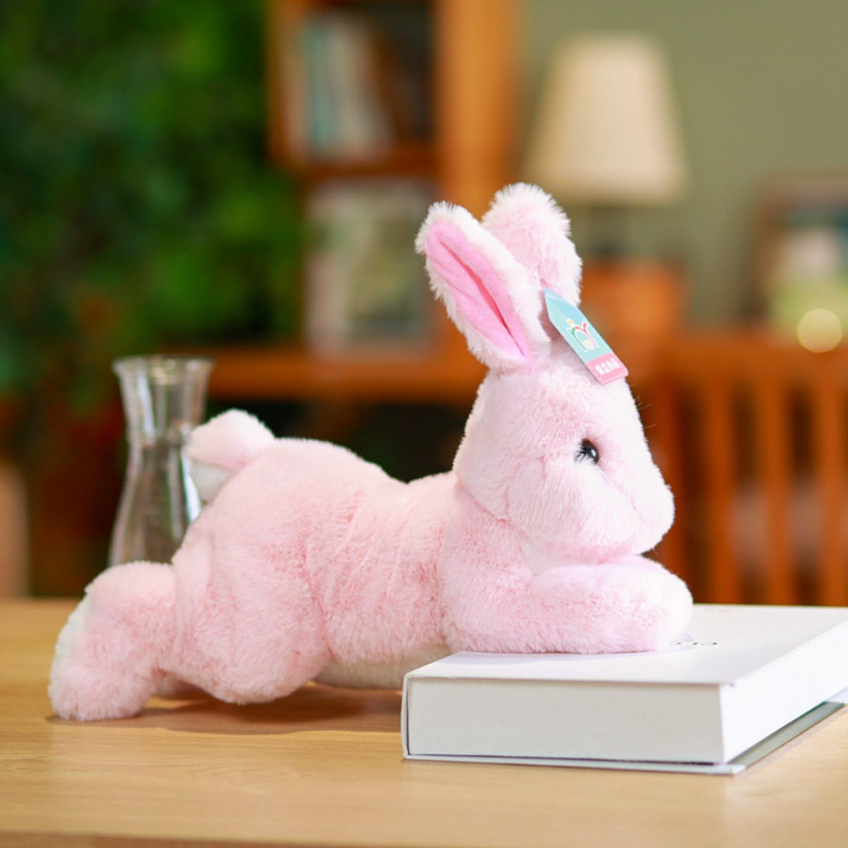 Amazon｜うつ伏せ姿兎 縫いぐるみ 縫い包み うさぎ もこもこ 薄ピンク