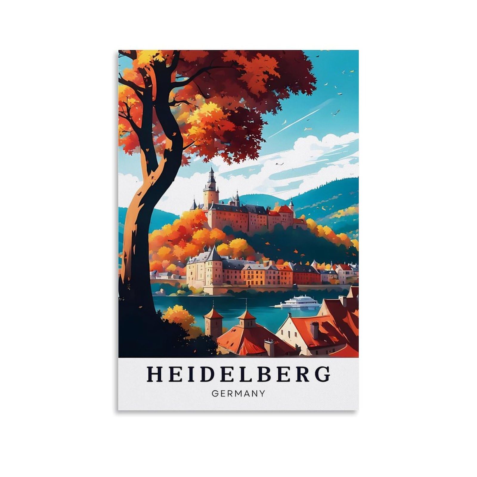 EZMLFA Diamond Painting Kits for Adults,Heidelberg Germany DIY Diamond Painting Art Kit for Beginners Home Wall Decor Arts and Craft Kits for Adults Kids 50x60cm