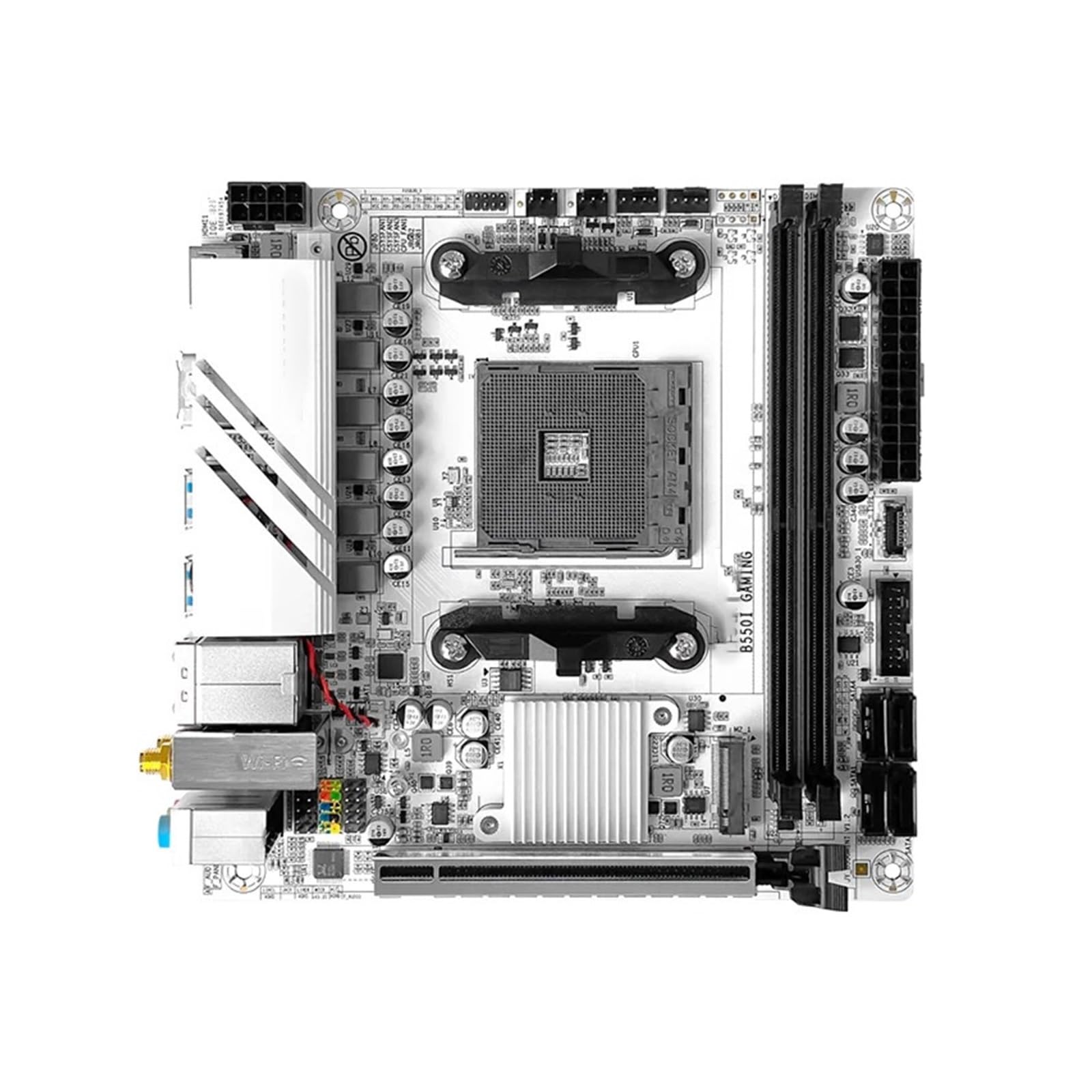 Scheda Madre Fit for JGINYUE B550i Gaming Mini ITX con Supporto di Memoria DDR4, AM4 Ryzen Serie 5, PCIe 4.0, Dual M.2, WiFi 6, PC da Gioco Motherboard