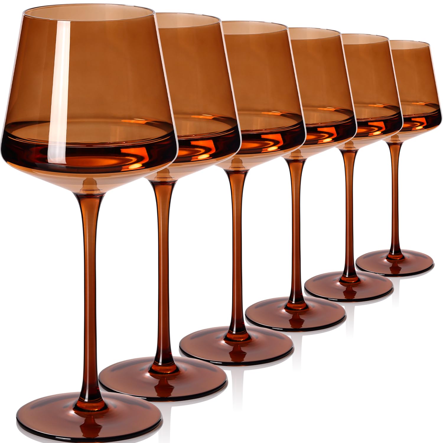 Cyrelwing Brown Wine Glasses Set of 6