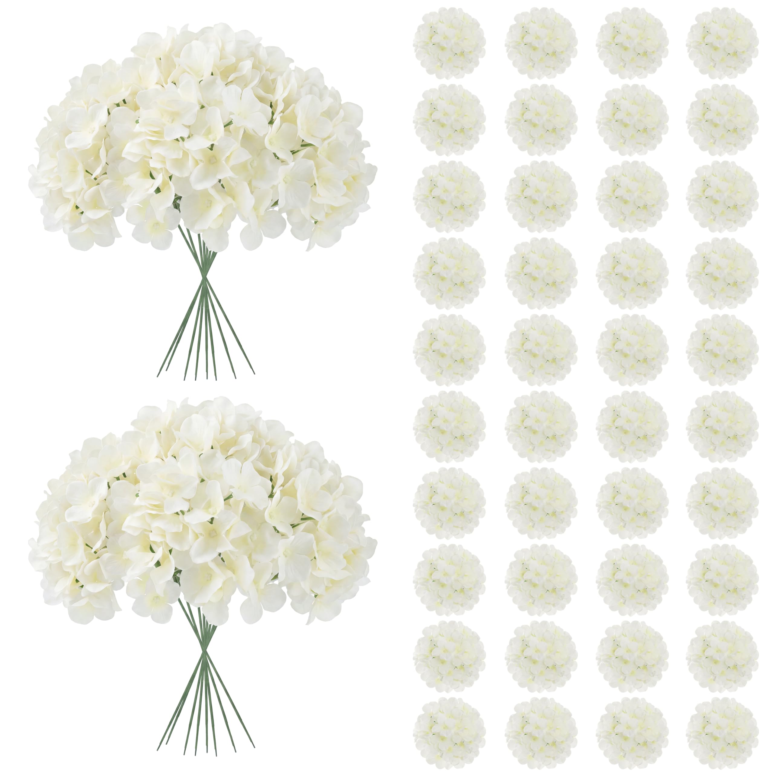 JPSOR 40-Piece White Hydrangea
