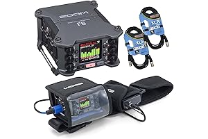 Zoom F6 6-Input/14-Track Multitrack Digital Audio Recorder with PCF-6 Case and XLR Cable Bundle