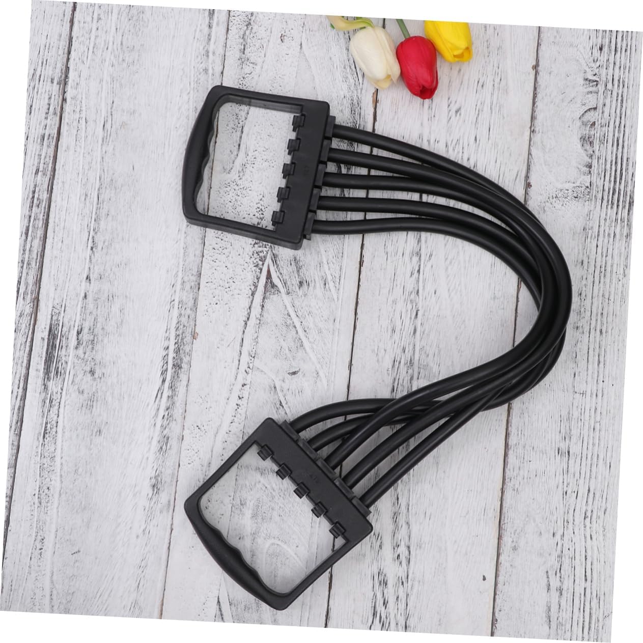 Chest Expander Adjustable Spring Steel Exerciser for Indoor Gym | Latex, Black Finish, Lightweight Build, Strong Traction Support for Arms, Shoulders, and Upper Back
