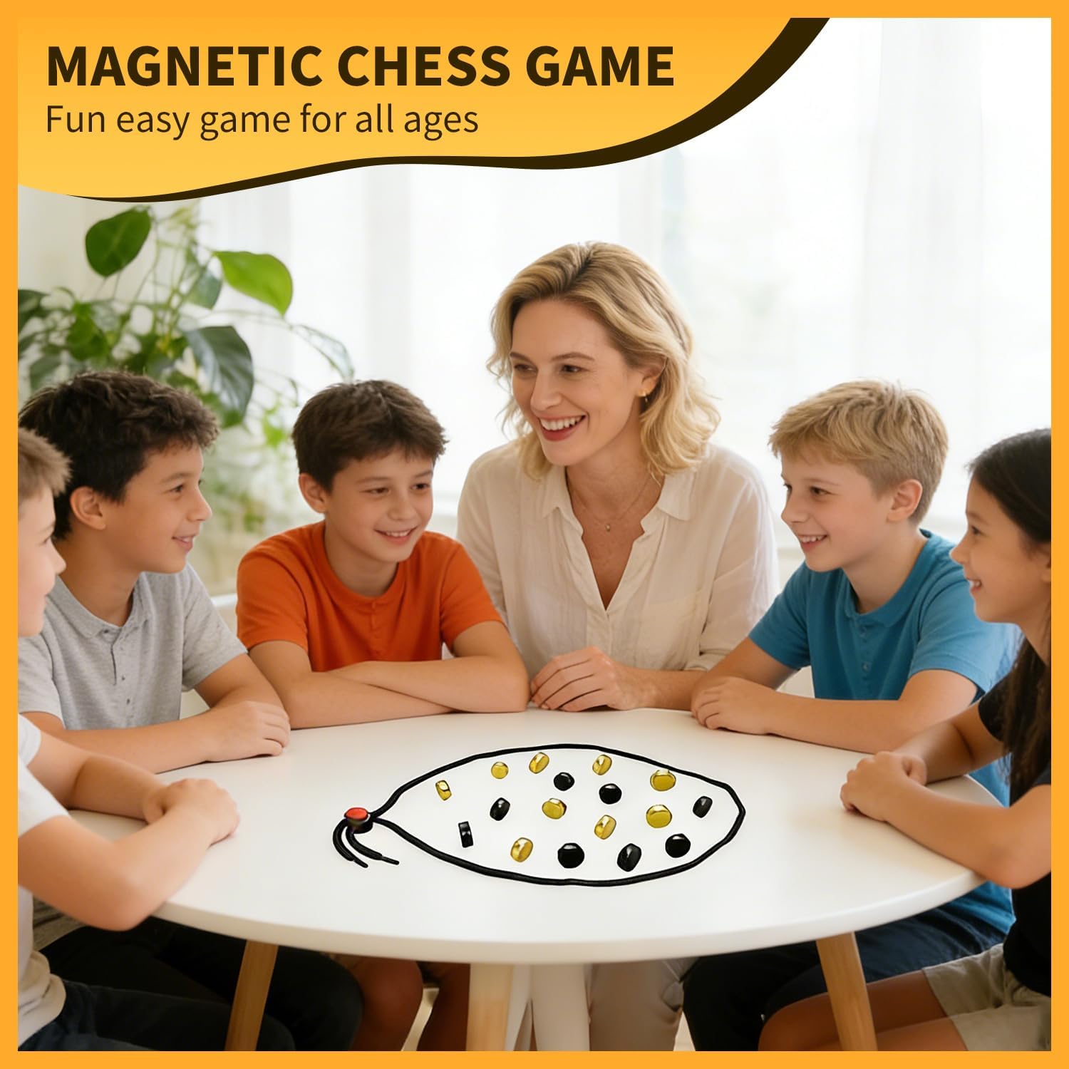 Magnet Game with Upgraded Adjustable String,Magnetic Chess Game with 20 Stones Puzzle Strategy Multiplayer Magnet Board Games, Desktop Strategy Game for Adults,Family Party,Gift for All Ages