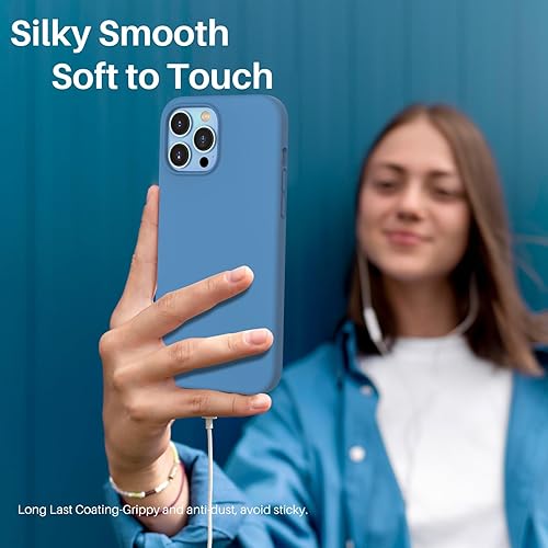 Miniatura 6 de ORNARTO - Funda compatible con iPhone 13 Pro Max de 6.7 pulgadas, silicona líquida delgada de 3 capas cubierta completa de gel suave funda de 6.7