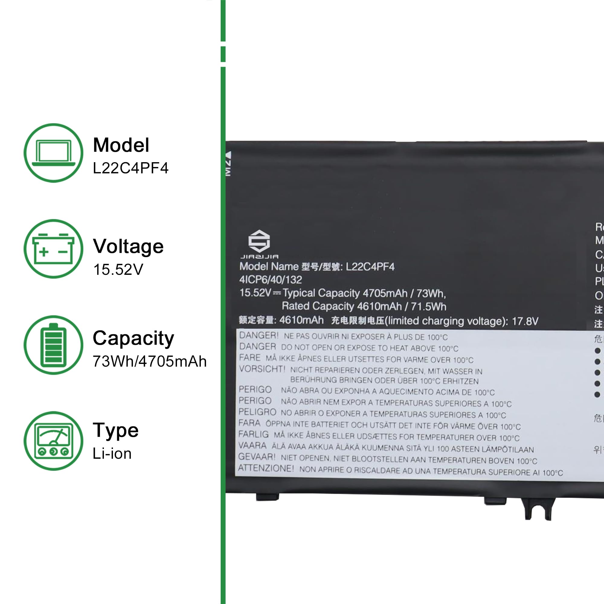 Amazon.com: JIAZIJIA L22C4PF4 Laptop Battery Replacement for
