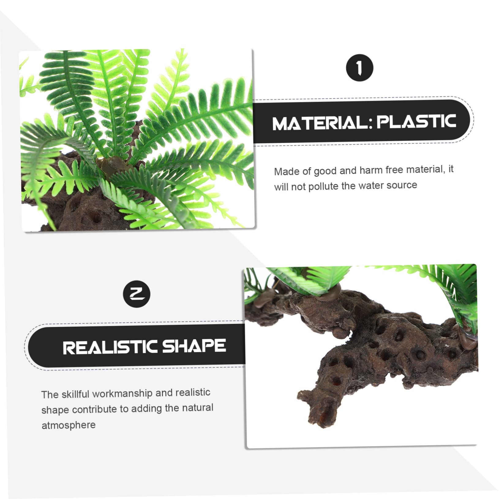 Beaupretty Aquarium en Plastique 4 Pièces Aménagement Paysager Plantes Aquatiques Bois Mort De Paon