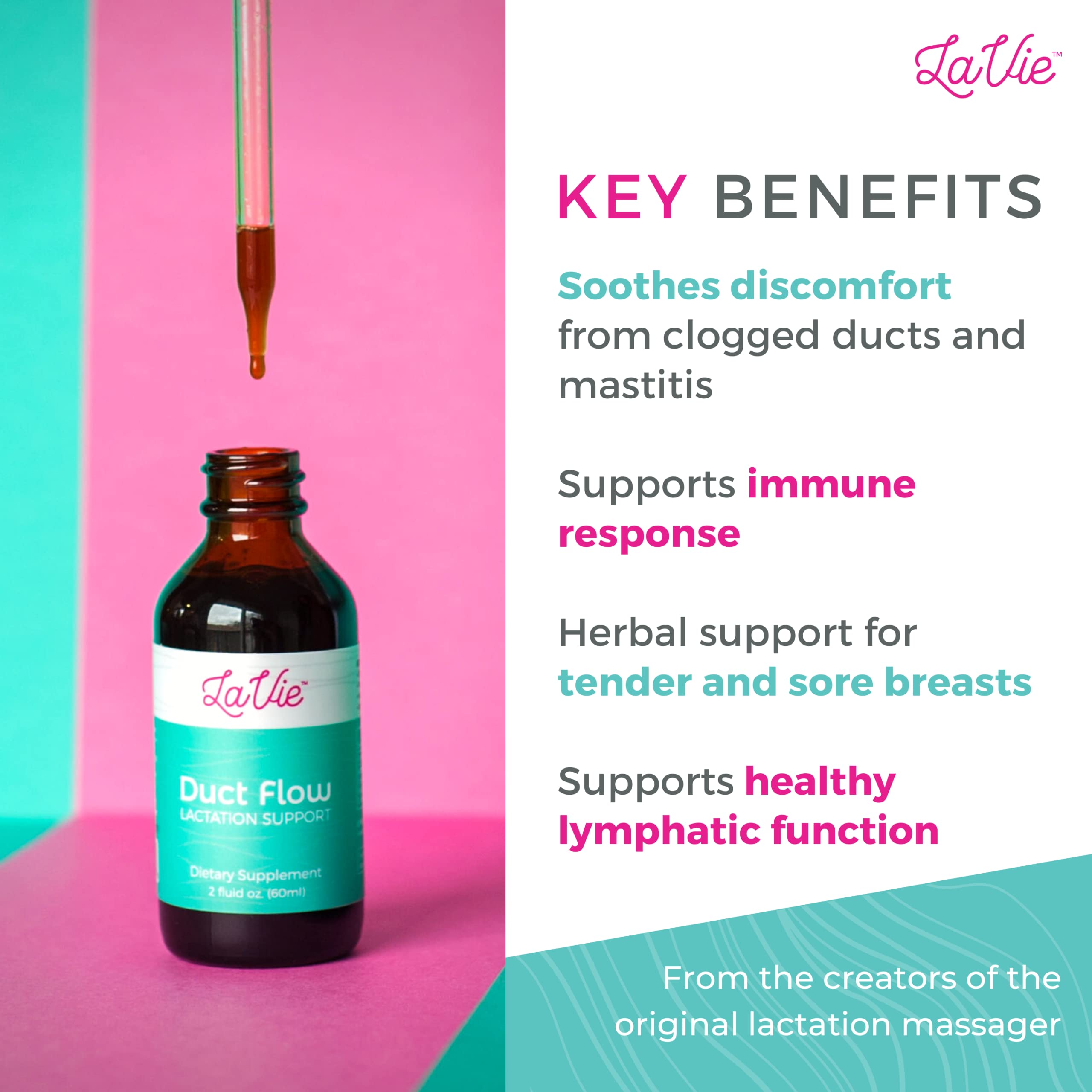 LaVie Duct Flow 2 oz. Tincture, Breastfeeding Support for Clogged Ducts
