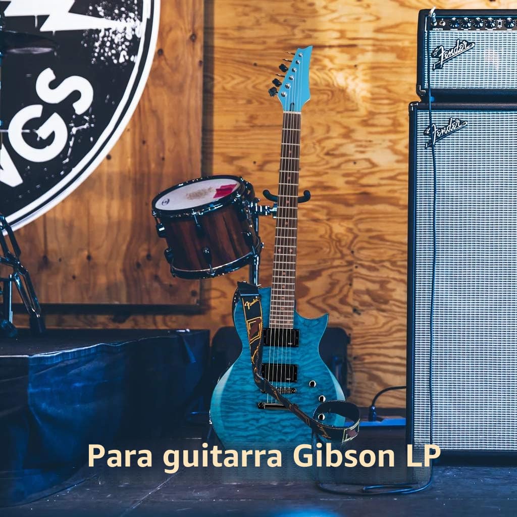 Alnicov - Mástil de repuesto para guitarra eléctrica IBZ, clavijero de arce, diapasón de palisandro y 24 trastes, piezas de repuesto, color azul