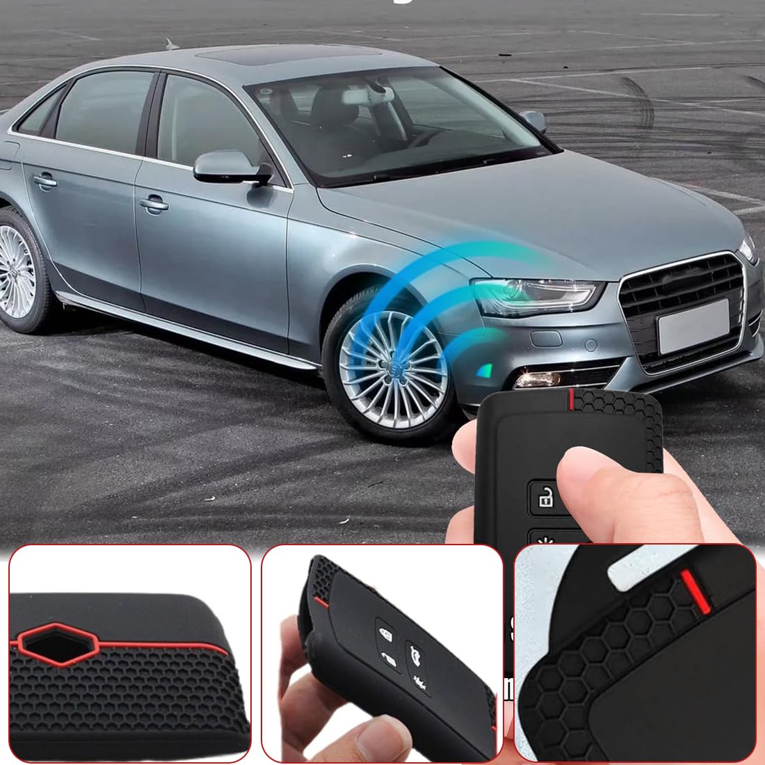 TOOMUME Sleutelhoes TPU Glanzend, Autosleutelhoes Sleutel Cover Geschikt voor Renault Scenic 4 Megane 4 Clio 5 Espace 5 Kadjar Captur Arkana Austral Zoe Dacia Duster Sandero Stepway