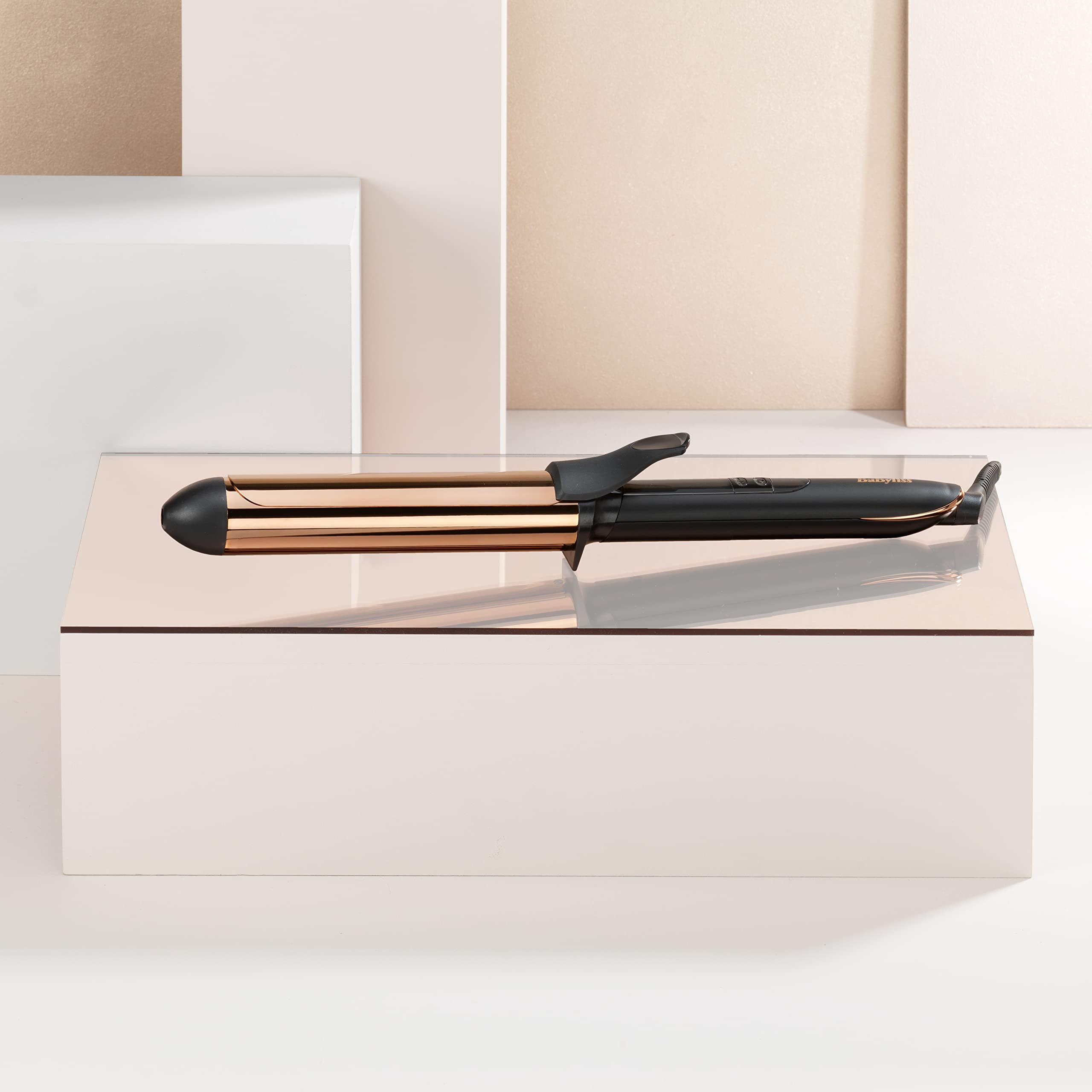 BaByliss C459E Titanium Brilliance tytanowa lokówka do włosów, średnica 32 mm, technologia ogrzewania Advanced Ceramics, 6 temperatur do 210°C, końcówka termoizolacyjna
