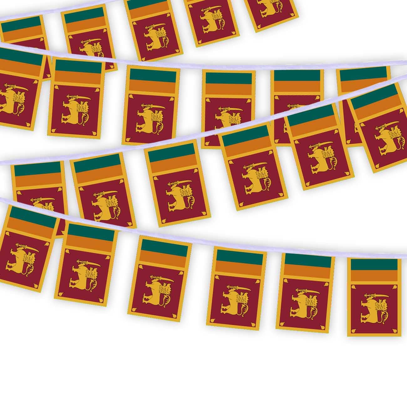 30 PCS Sri Lanka Flag String,32 FT Sri Lankan Decor Bunting,Decoration Banner for Outdoor Indoor Patio Yard Decor — image 1