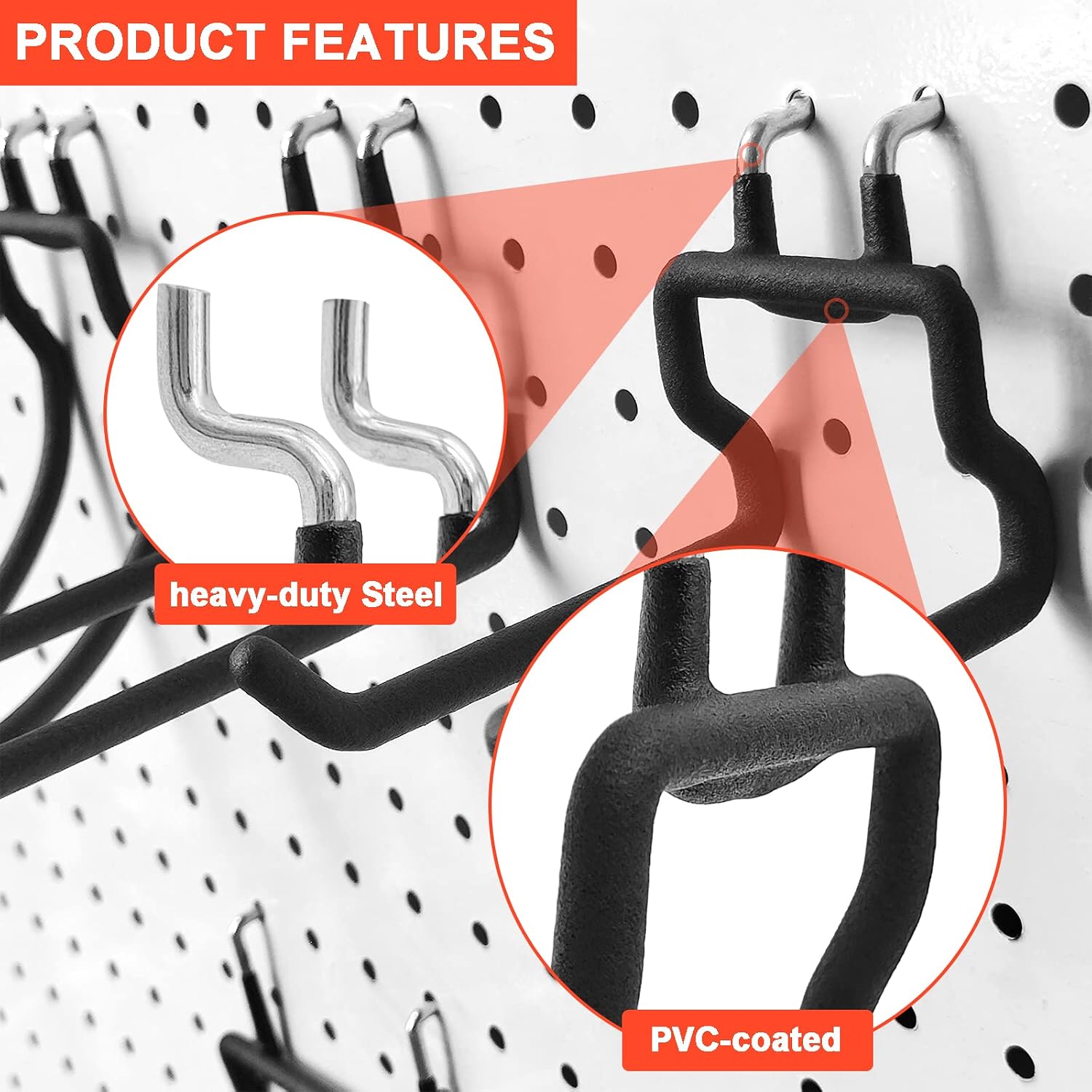 12-Piece Pegboard Hook Set for Drills, Accessories, Tool Utility Garage or Workbench Storage, Craft or Hobby Supplies, Organization Kit for 1/4" Pegboard
