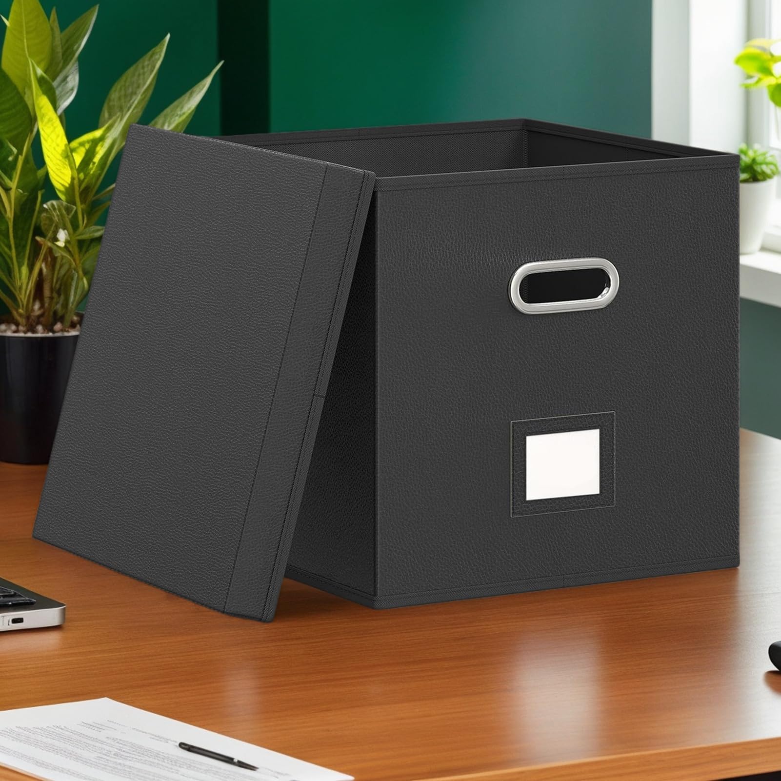 Book Storage Box File Organizer, Hanging File Folder Box For Office Document, Storage File Boxes For Student, Stackable Records Holder With Lid, Friends Family Collection Display Moving Studio Travel