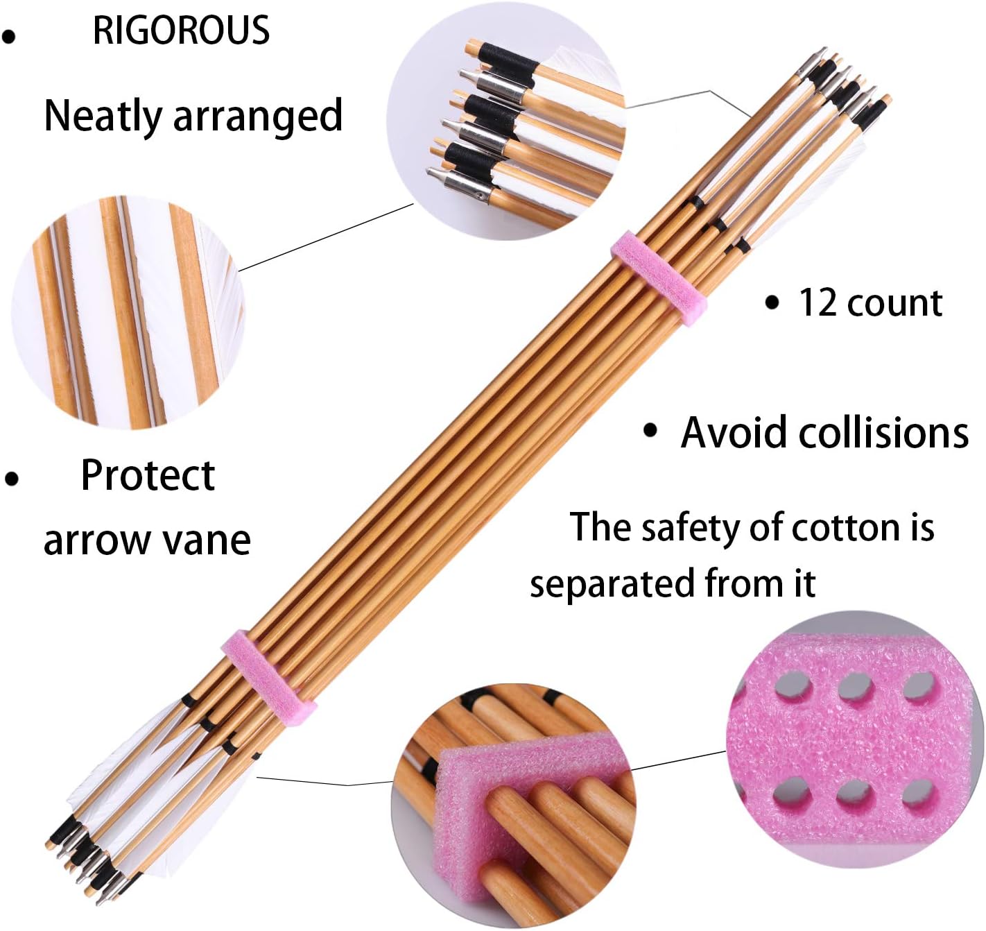 JIANZD 32'' Hunting Arrows Wooden Hunting Arrows Shaft Outdoors Archery Shaft with Replace Arrow Tips and Removable Nock for Traditaonal Bow-12 Pcs (Wooden-Shafts) : Sports & Outdoors