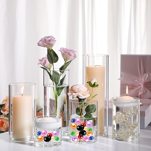 Miniatura 5 de Perlas flotantes verdes, 150 cuentas de perlas verdes para centros de mesa, sin agujero, cuentas verdes flotantes verdes de 0.350.550.79 pulgadas