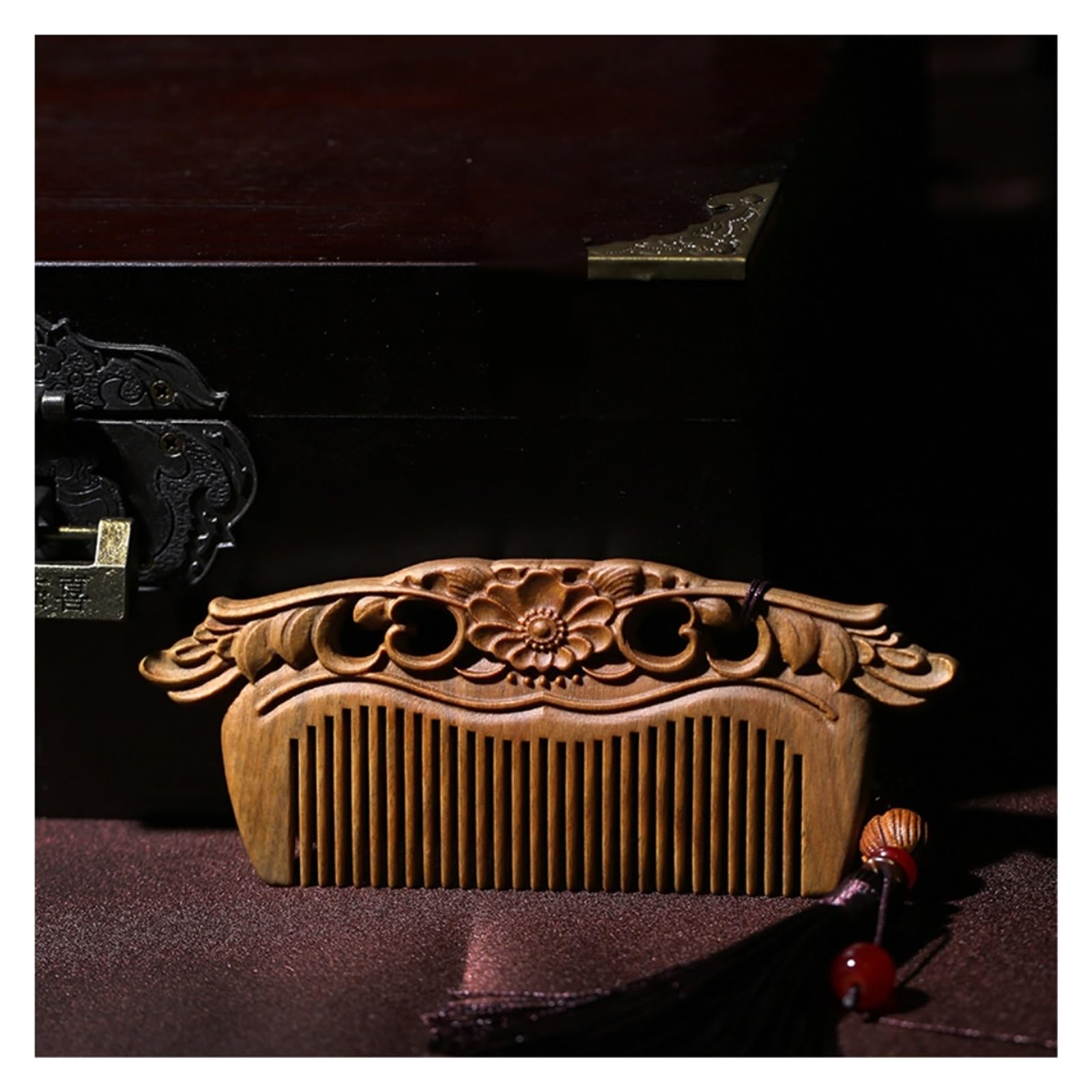 Peruka Grzebień Portable Travel Comb Carved Shower Comb Wooden Hair Comb Anti-static Can Comb Dry or Wet Hair Duże grzebienie do włosów