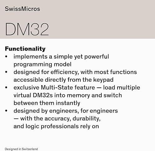 Miniatura 8 de SwissMicros Calculadora científica DM32 RPN - Calculadora programable inspirada en HP-32SII para escuela, universidad, álgebra, geometría, física,