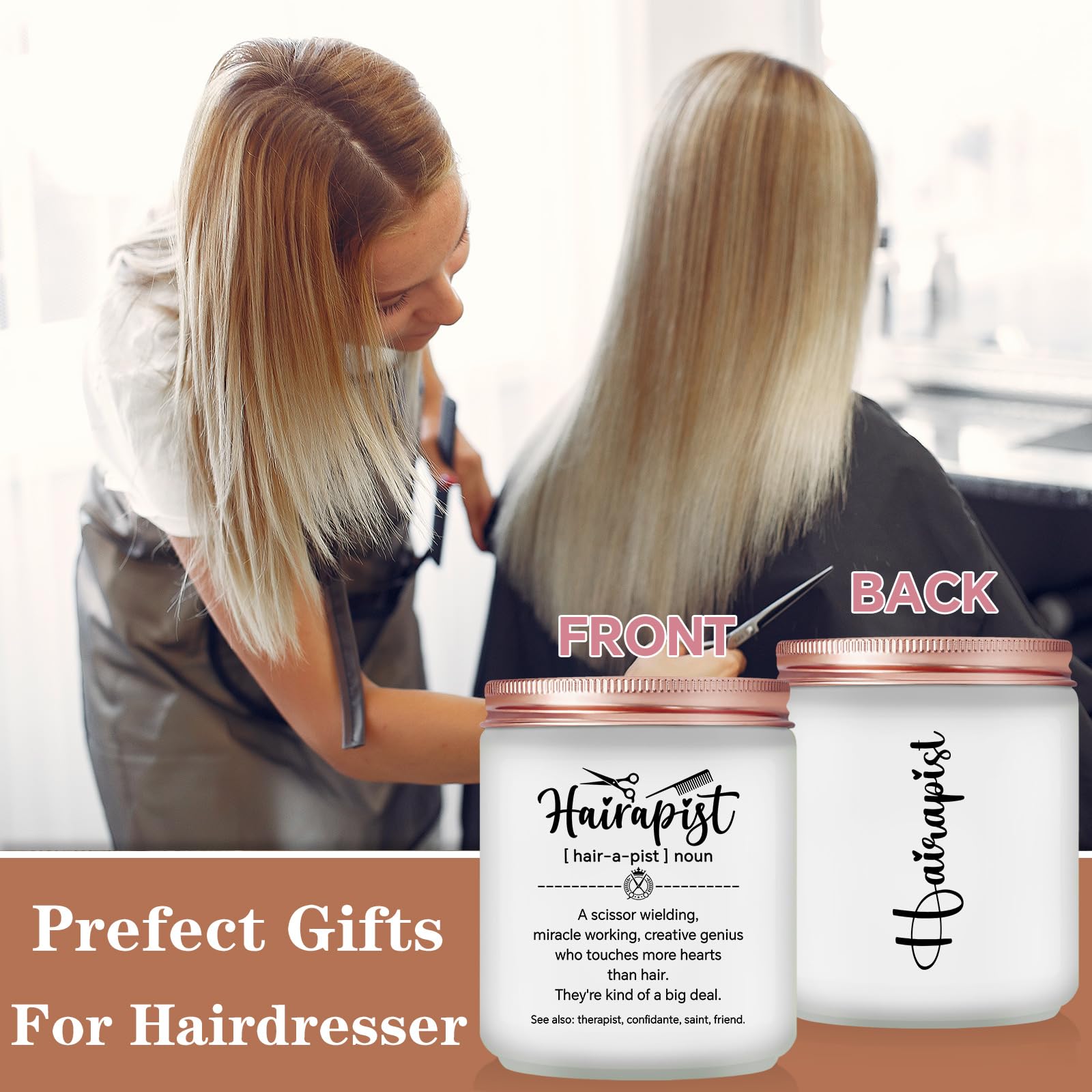 Hair Stylist Gifts for Women Men - Female Hairdresser Gifts Idea, Birthday Christmas Gift for Hairapist Barber Salon Owner Cosmetology Student Graduation Present - Lavender Scented Candle