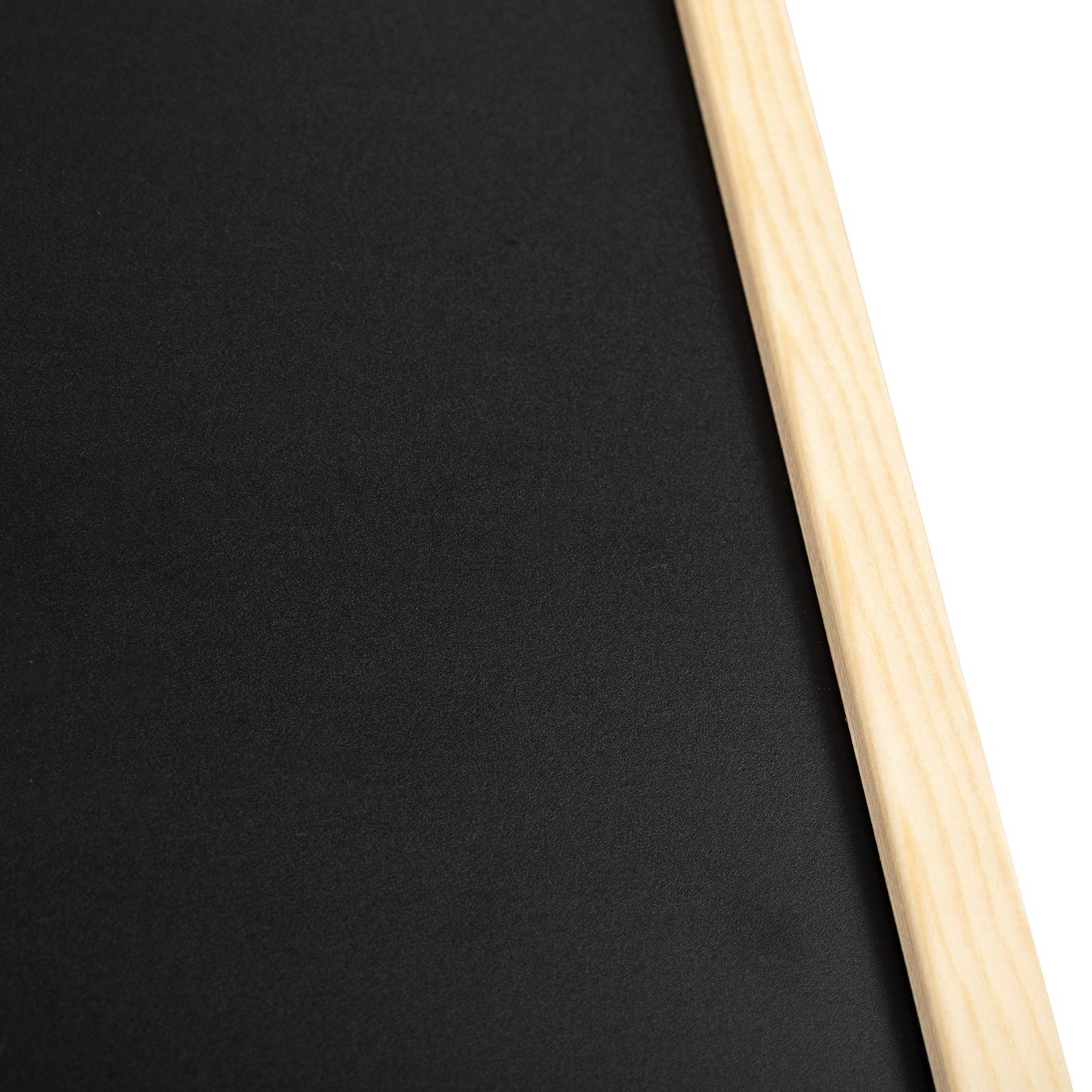 DOEWORKS Tableau Noir A2 60 x 45cm, Tableau à Craie Mural pour Maison École Cuisine Bureau, Cadre en Bois