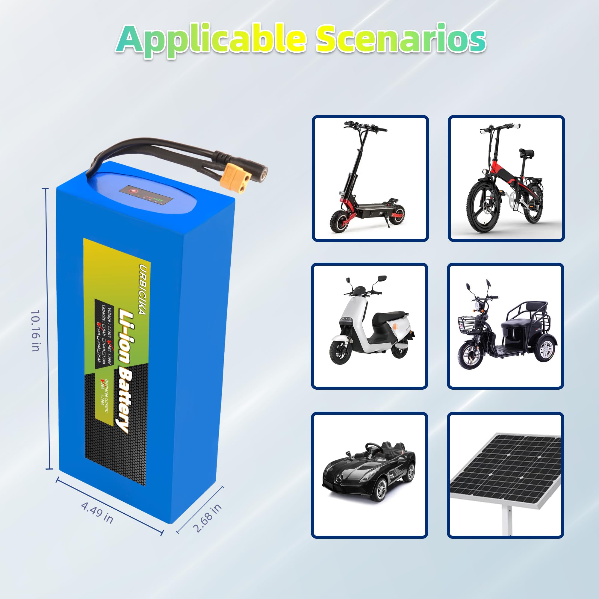 Amazon.com: GIDUCTON 48V 15Ah Lithium Battery for Electric