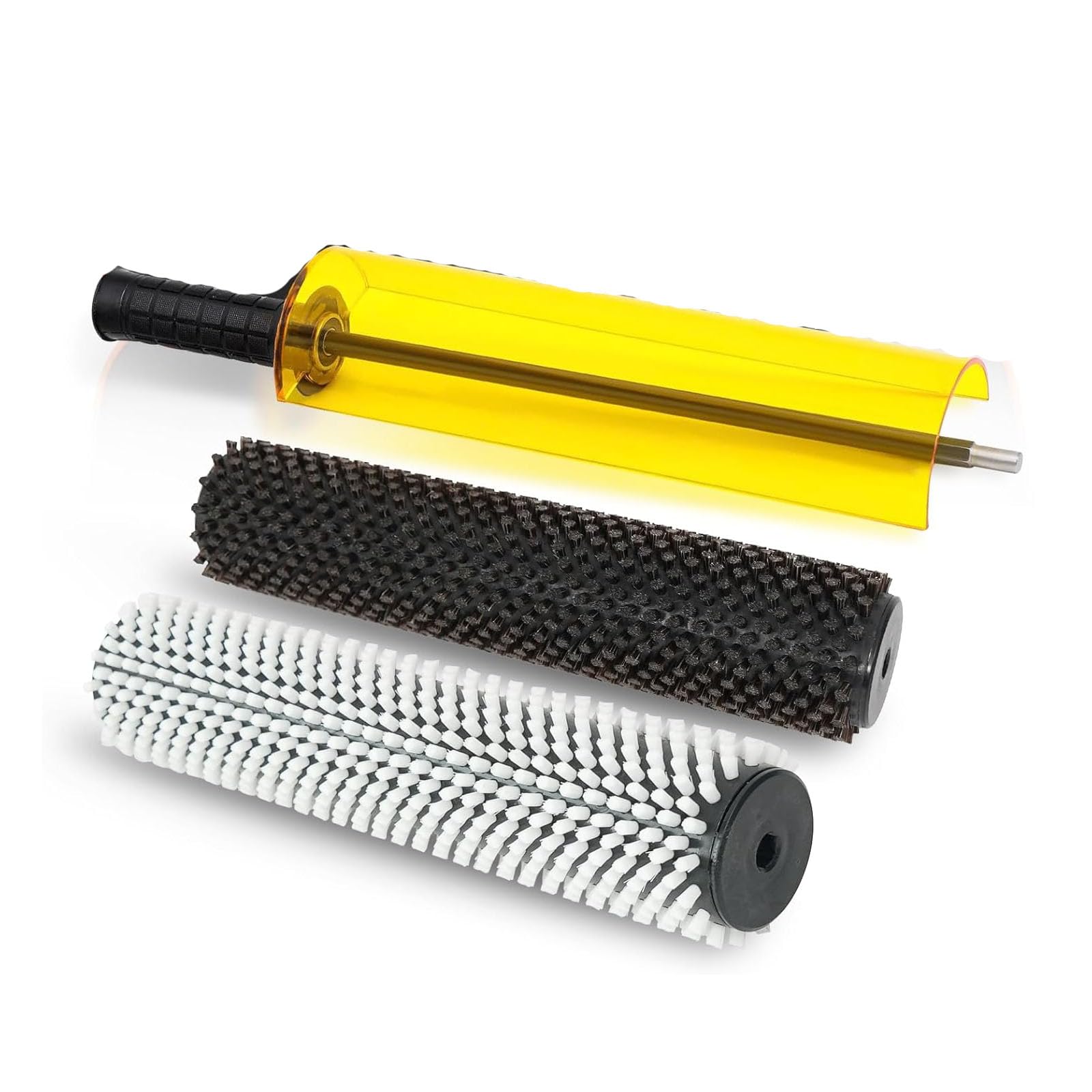 Kit Di Spazzole Rotanti Da Sci Da 300 Mm, Asse Del Manico Della Spazzola Rotante, Kit Di Spazzole Per Sciolinatura Snowboard Con 3 Spazzole In Nylon, Ottone E Crine Di Cavallo Per La