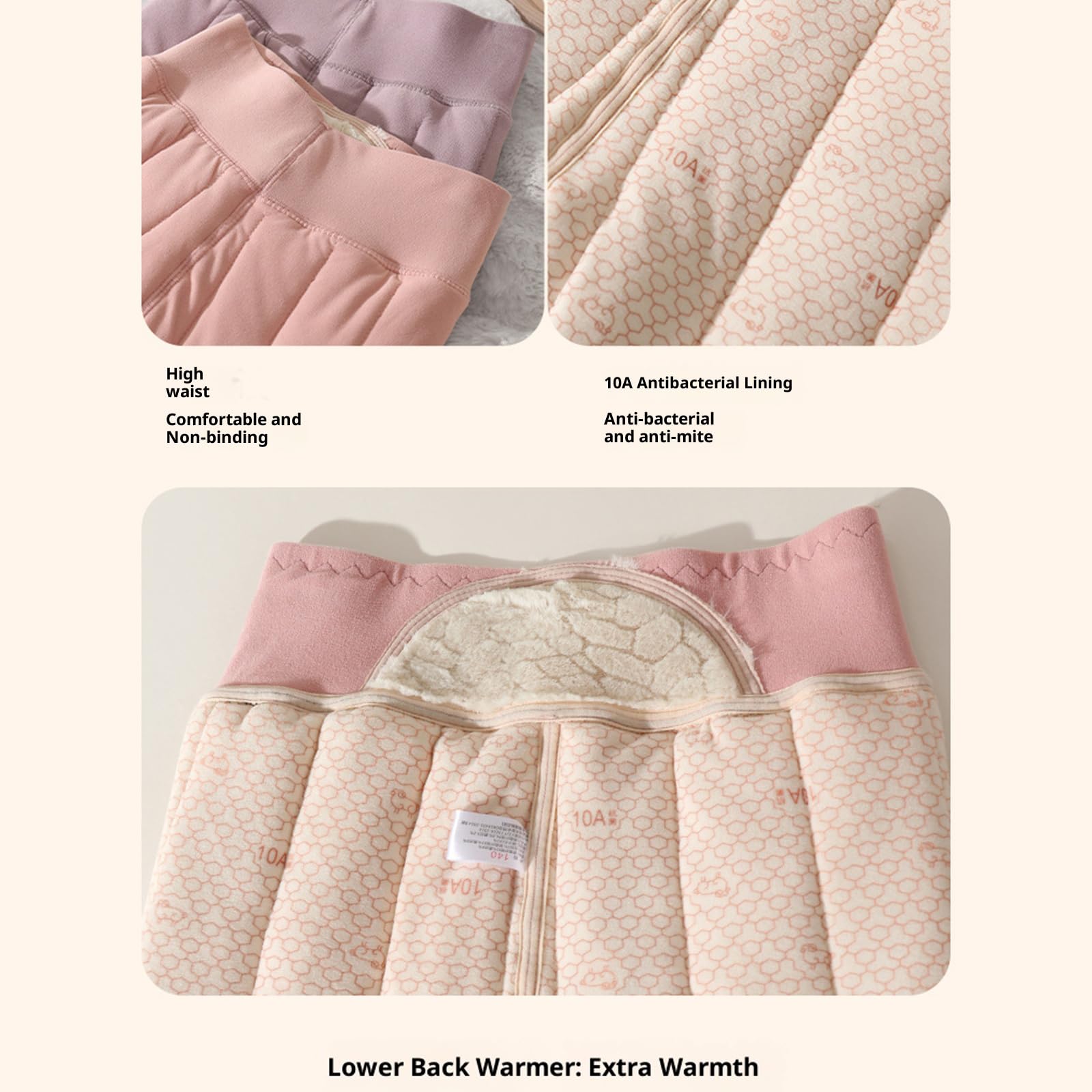 Leggings invernali in misto lana morbida per ragazze, rinforzati, zona del ginocchio, elastici, freddi, per attività all'aperto, abbigliamento da gioco per bambini, foderati in pile