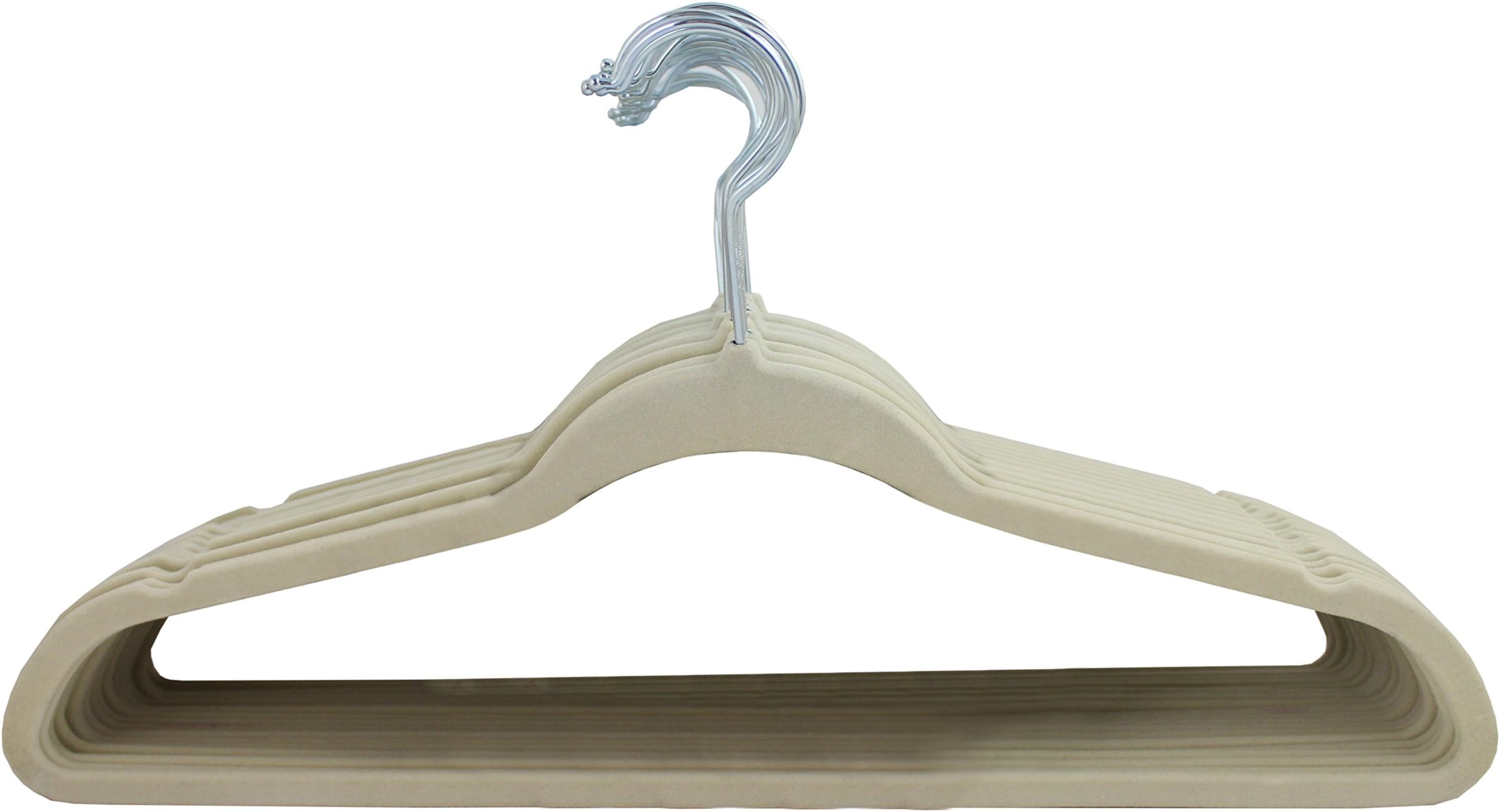 Kenton Grey Adults Size, Premium Heavyweight Velvet Hangers with Gold Hook – Ultra-Thin, Space Saving, No-Slip, Strong & Durable For Adult Clothing - Set of 12, Ivory