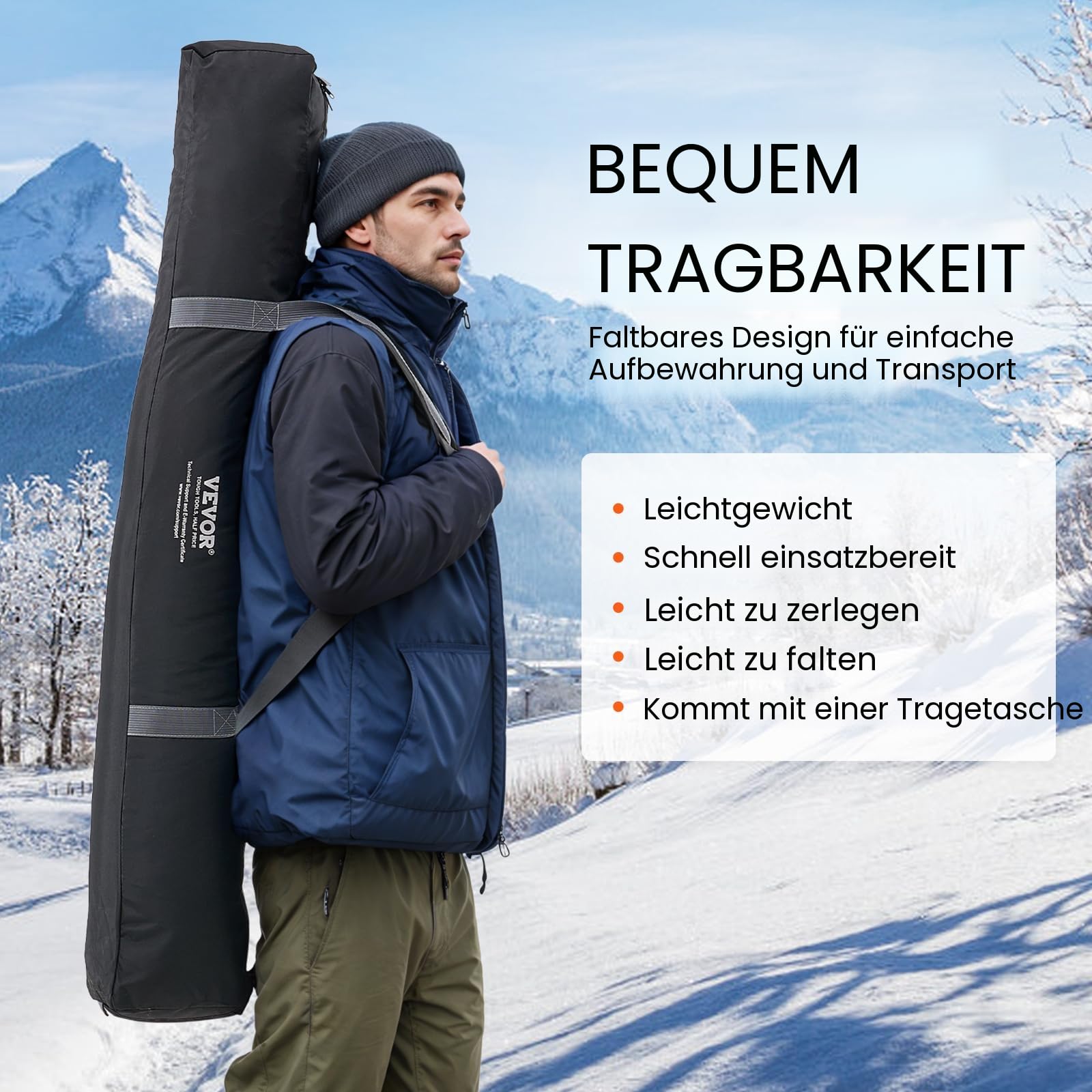VEVOR Tragbares Pop-Up-Eis-Angelzelt, 1-8 Personen Isolierter Eisschutz, großer Angelbereich, Naben-Stil Ice Shanty für Winterangeln, wasserdichter Oxford-Eiswürfel mit Ankern/Seilen/Tragetasche