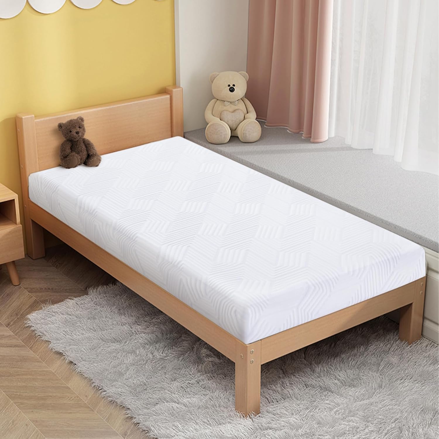 6 Inch Twin XL Mattress,Gel Memory Foam Mattress Twin Bed Mattress in a Box,Medium Firm Mattresses for Pressure Relief,Twin XL Size Mattress for Kids,Bunk Bed,CertiPUR-US Certified