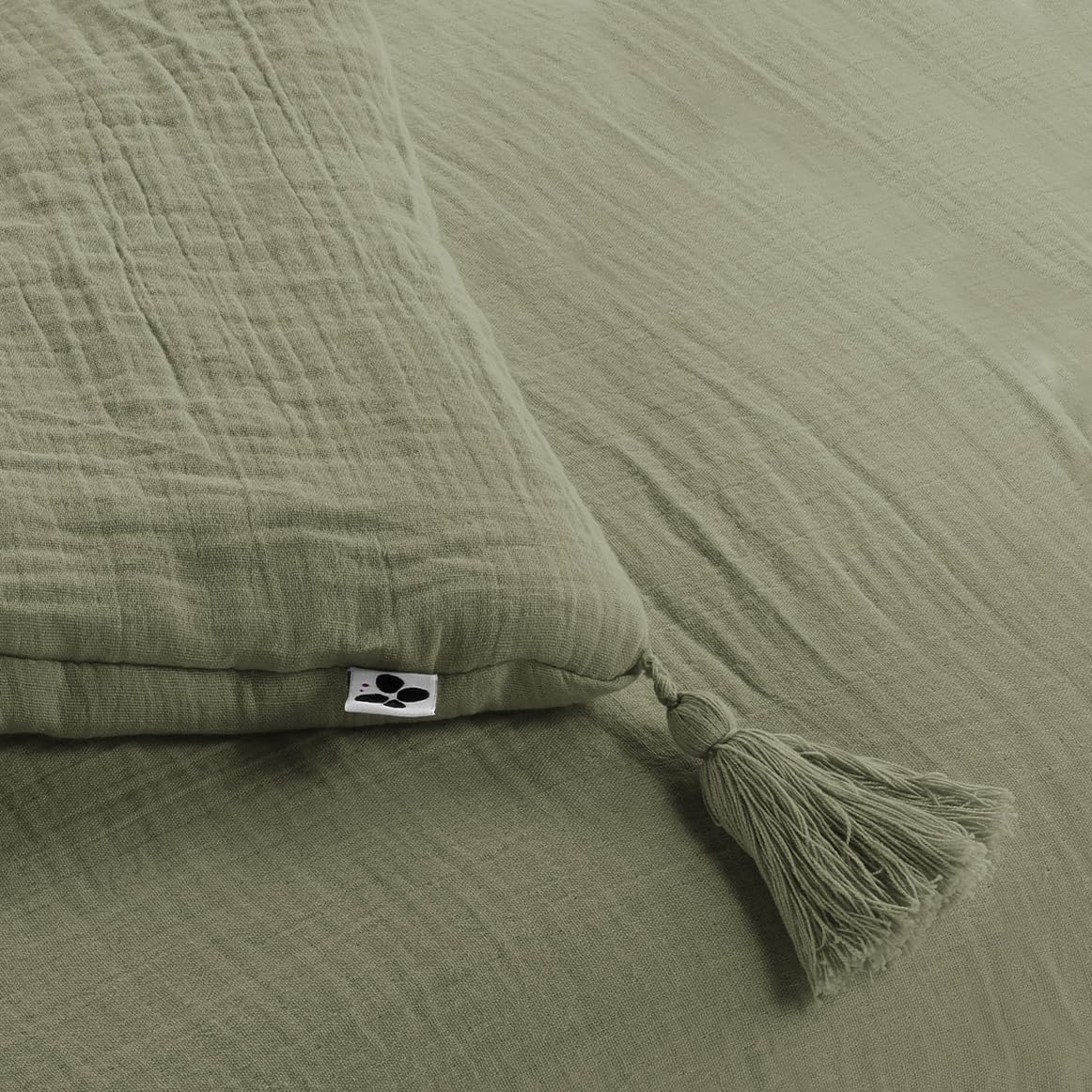 Meubletmoi Trapunta 150x150 Cm In Garza Di Cotone Blu Anatra – Leggera Con 4 Pompon – Biancheria Da Letto Pepa 2