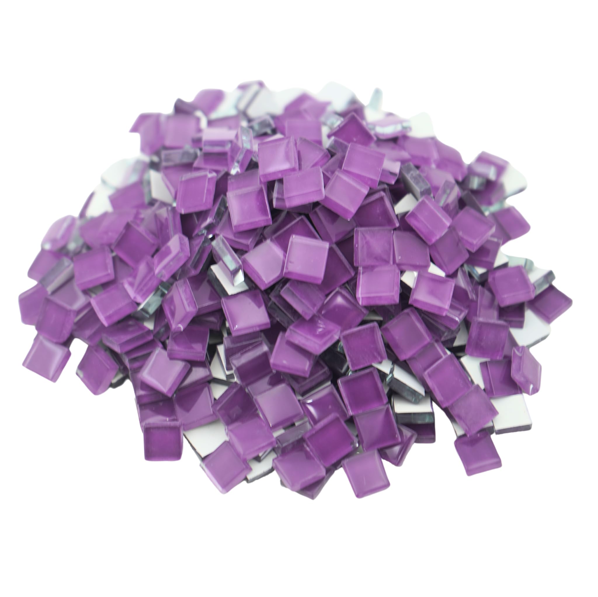 Yuvori 1.1 lbs Square Crystal Mosaic Tiles, 0.39 inch, DIY, for Bathroom Living Room, Kitchen, Balcony (Purple)