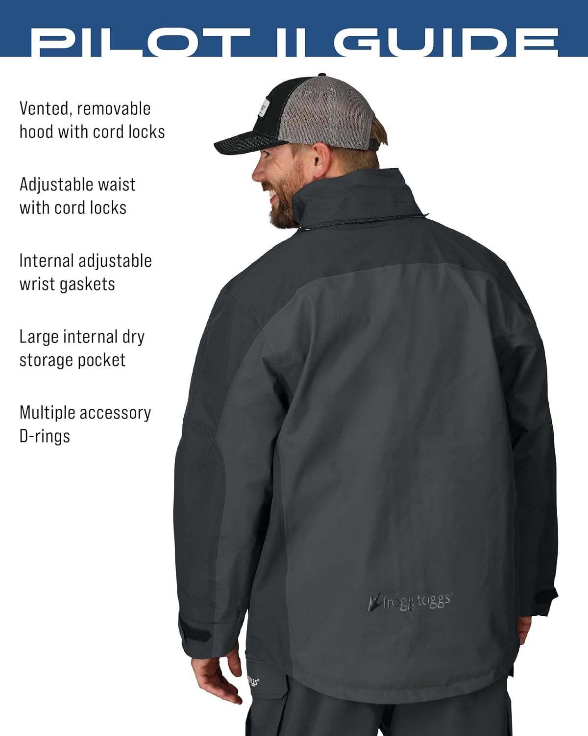 FROGG TOGGS Men's Pilot 2 Guide 3-Layer Waterproof Breathable Rain Jacket - Image 3