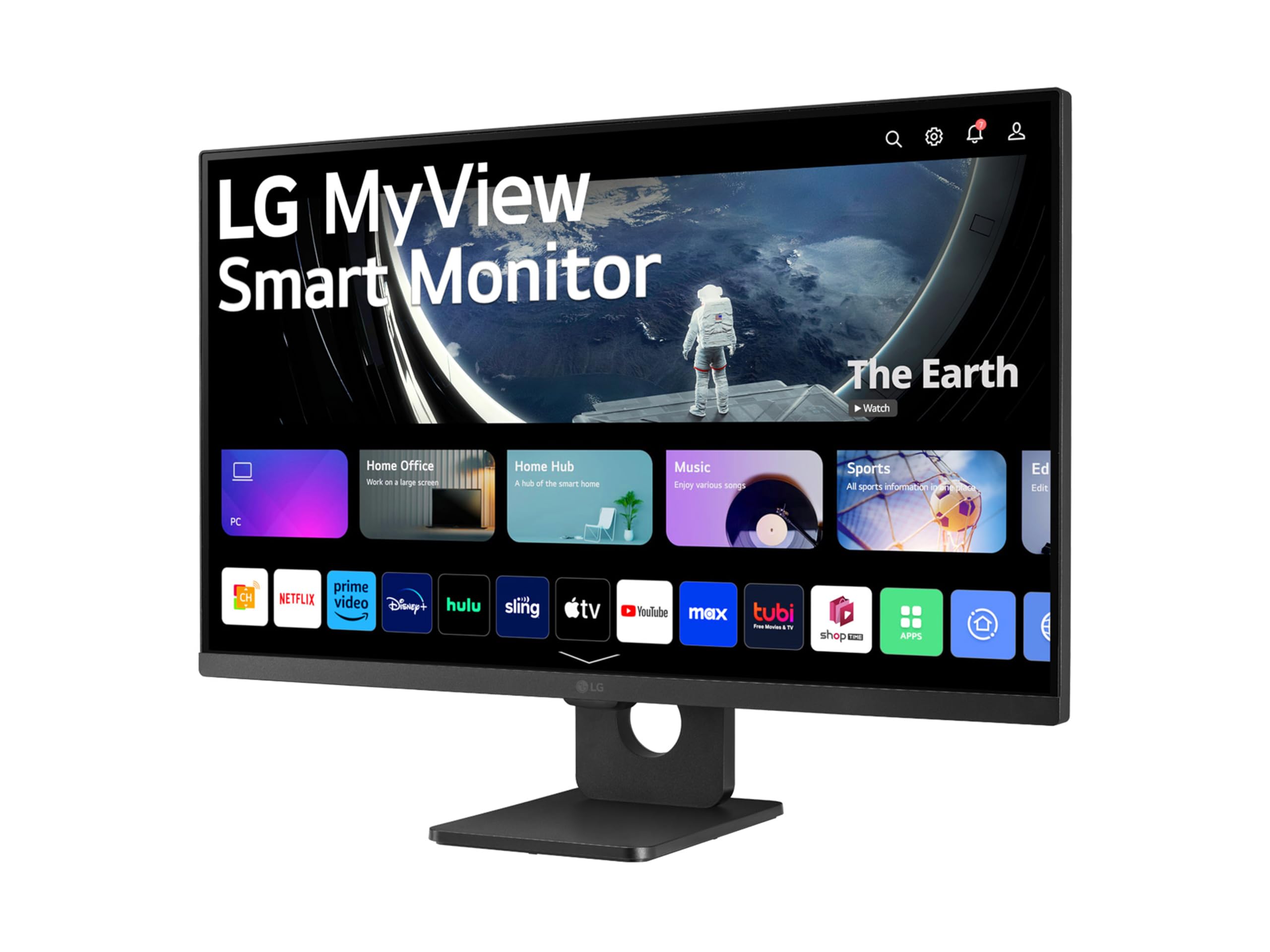 LG 27SR50F Smart Monitor 27" Full HD LED IPS HDR10, 1920x1080, smart webOS 23 con app di streaming, Audio Stereo 10W, 2x HDMI, 1x USB, WiFi, Miracast, AirPlay, Telecomando, Nero
