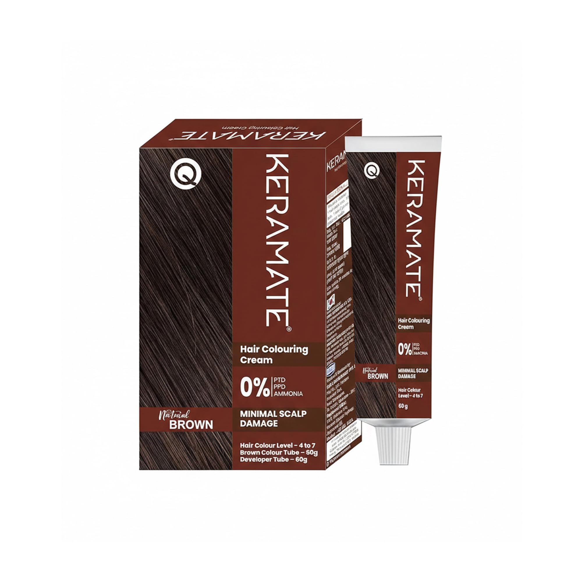 Hair Colouring Cream - No Ammonia, No PPD Formula - Natural Brown Color-image-46
