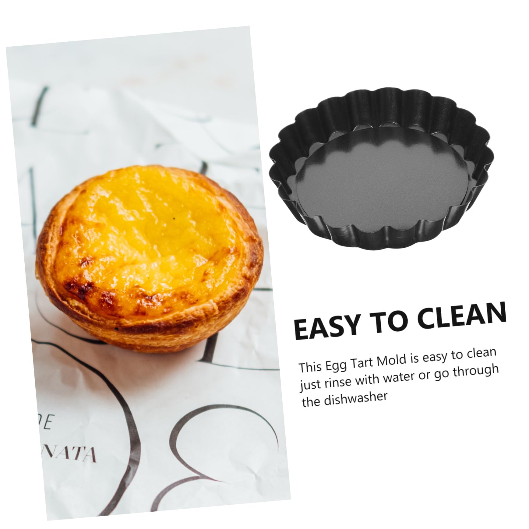 Toyvian Set 8 Teglie per Tartellette Antiaderenti in Acciaio al Carbonio con Fondo Rimovibile, Eccellente Conducibilità Termica per Cottura Quotidiana e Dolci da Banchetto
