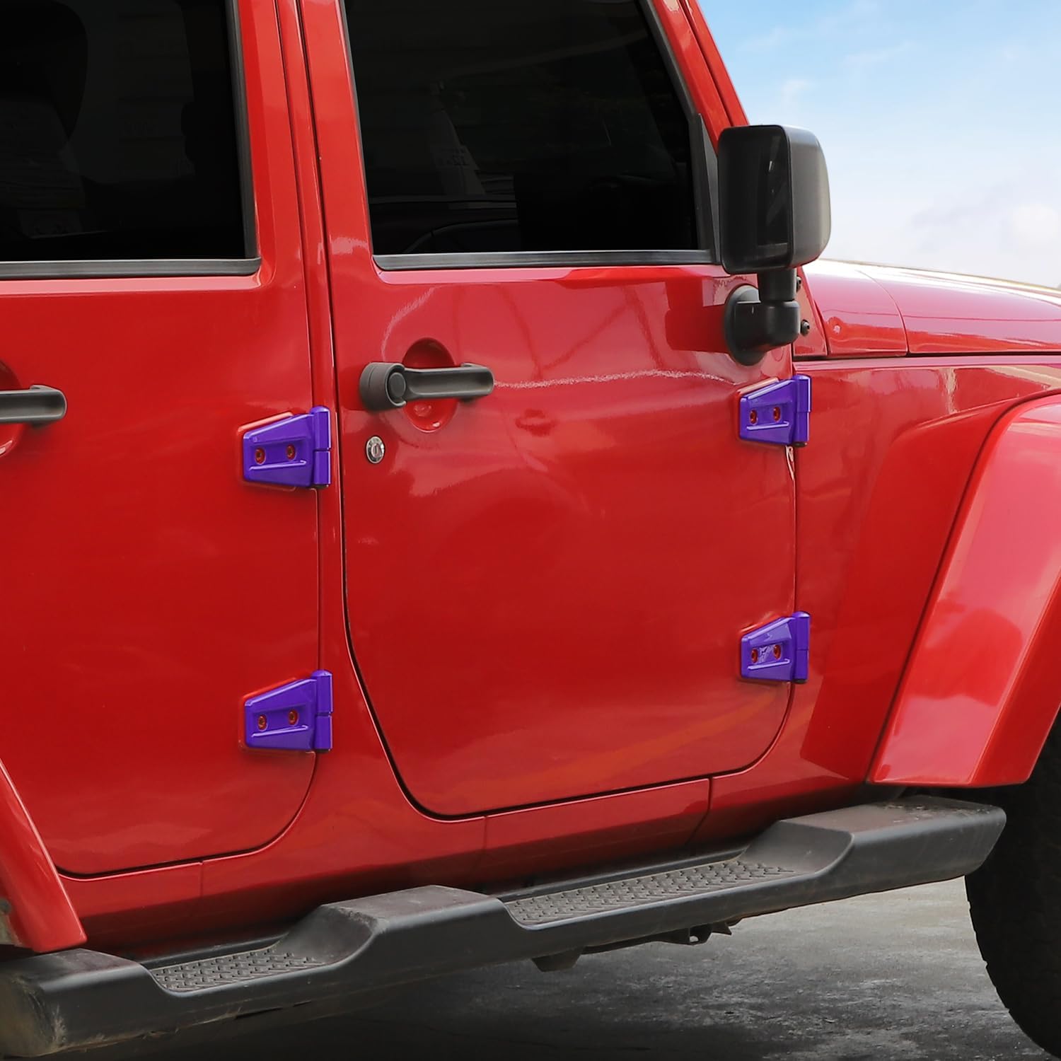 Jimen Compatible with Jeep Wrangler JK & Unlimited 4 Door 2007-2018, 30PCS Car Door Hinge & Hood Hinge Cover Exterior Trim Accessories (Purple)