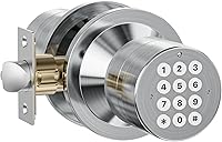 HIDALIFE HL-99 Keyless Entry Keypad Door Knob Lock Satin Chrome - Auto-Lock, Mute Mode, Custom Codes for Home Garage Apartment