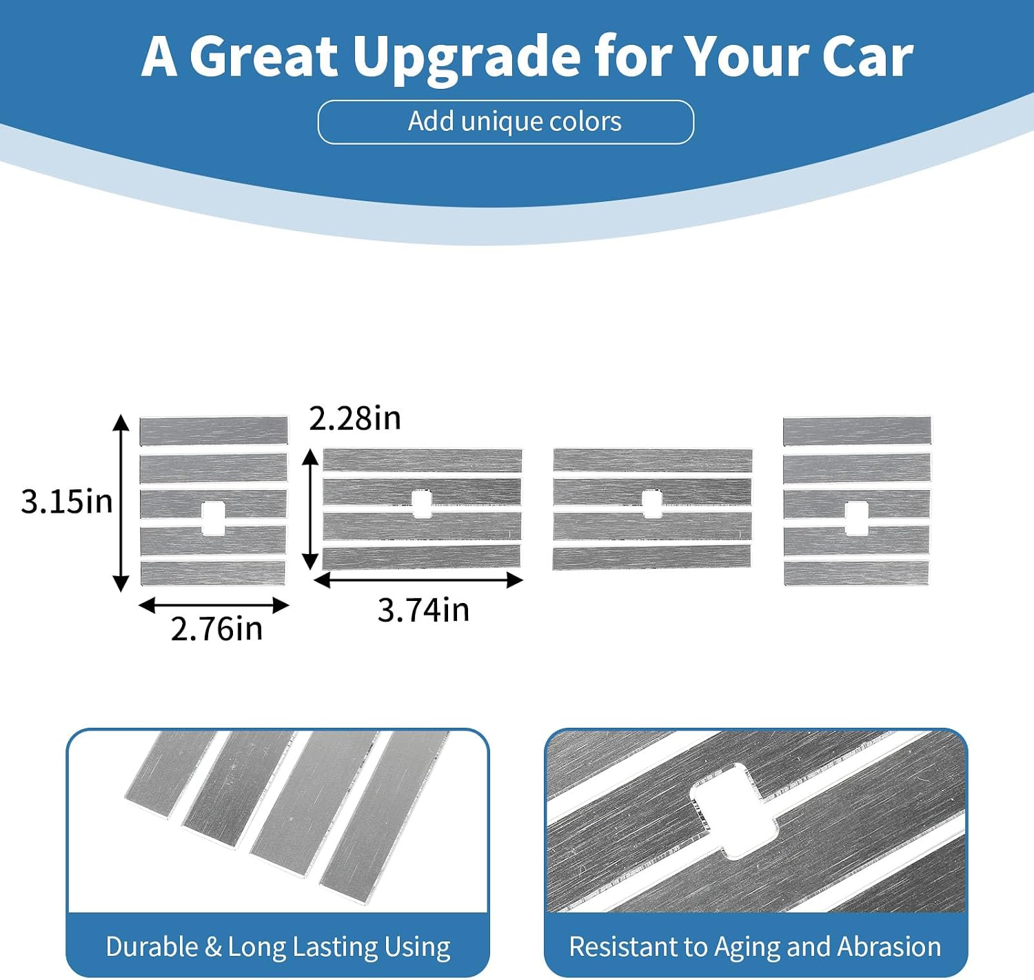 for Nitro Dash Air Vent Trim Cover for Dodge Nitro 2007-2012 for Jeep Liberty 2007-2012 Silver Interior Accessories 4pcs